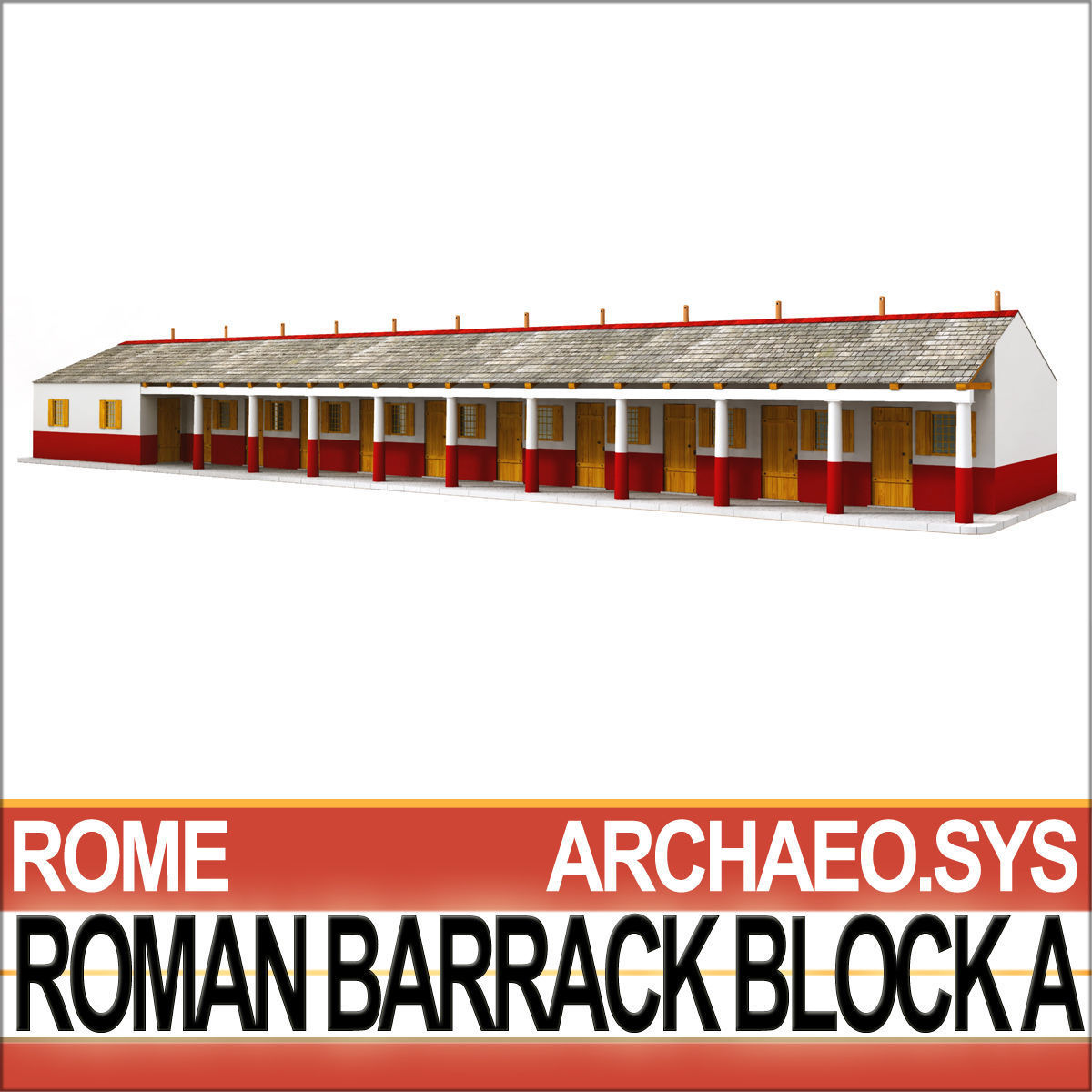 Roman Barrack Block A 3D model_1