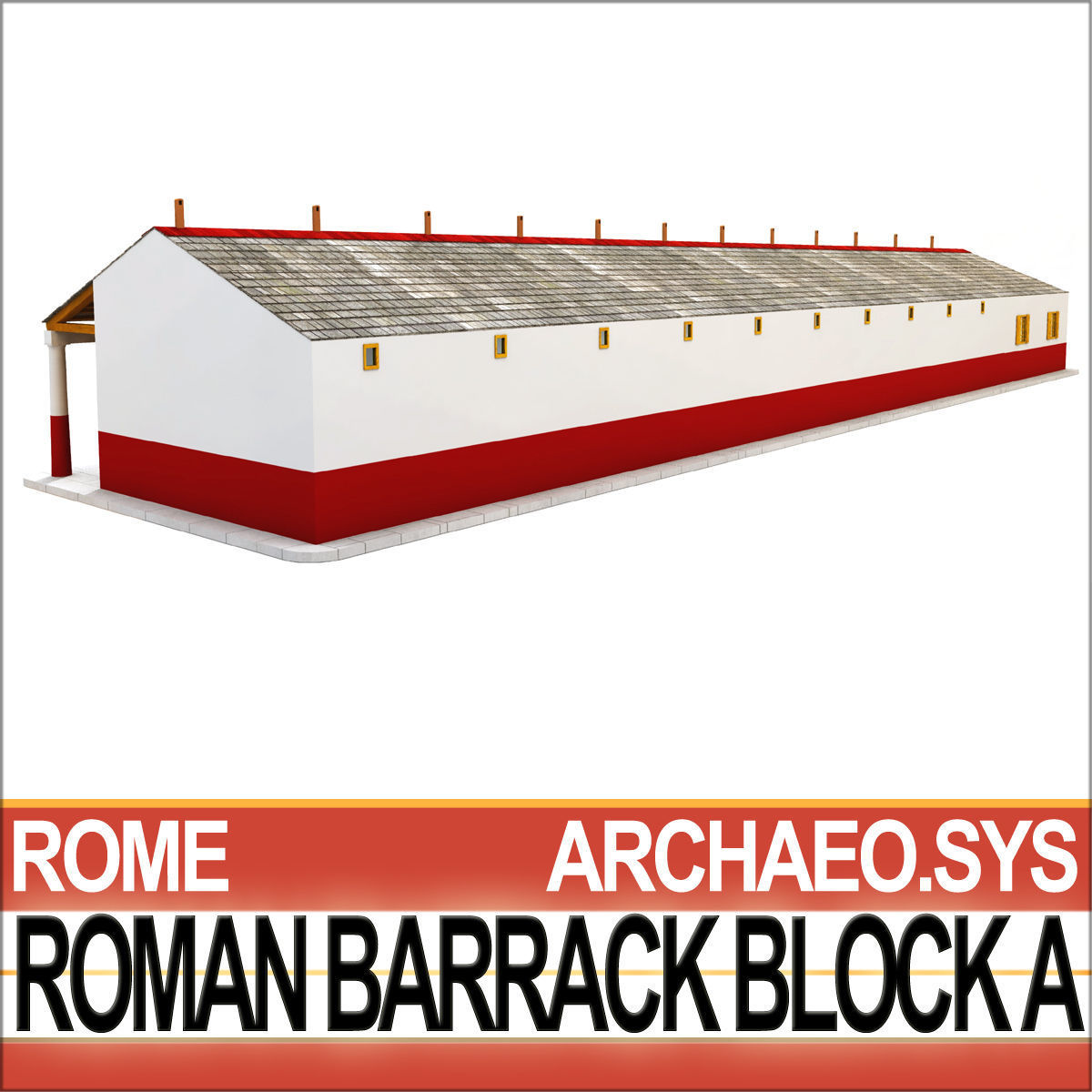 Roman Barrack Block A 3D model_9