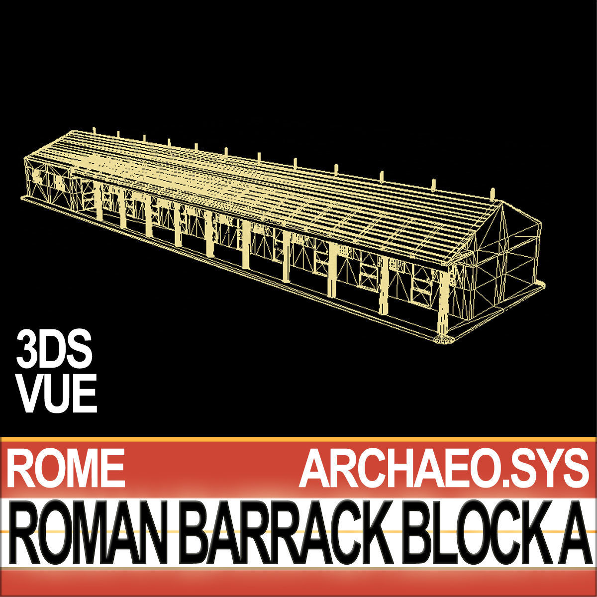 Roman Barrack Block A 3D model_11
