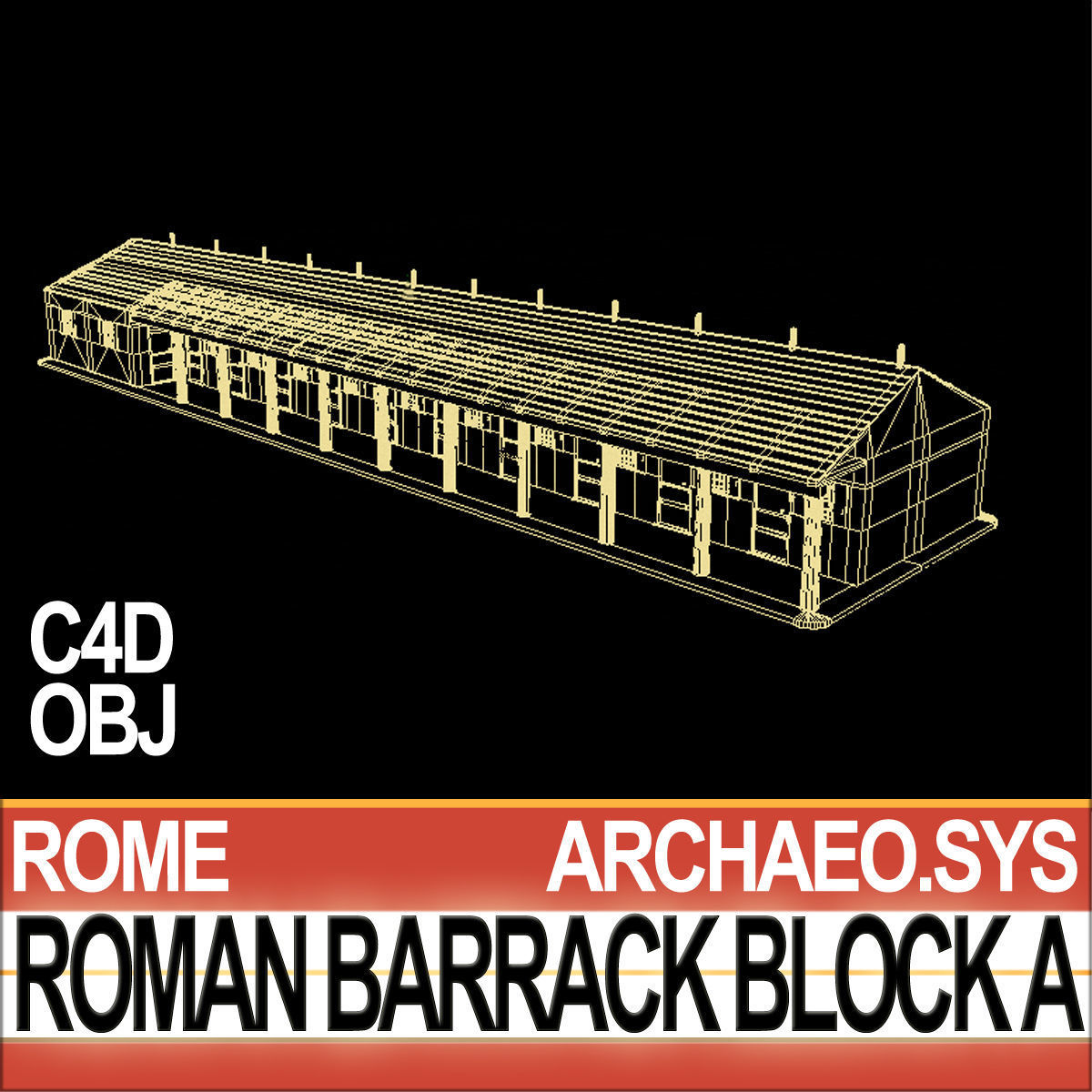 Roman Barrack Block A 3D model_10