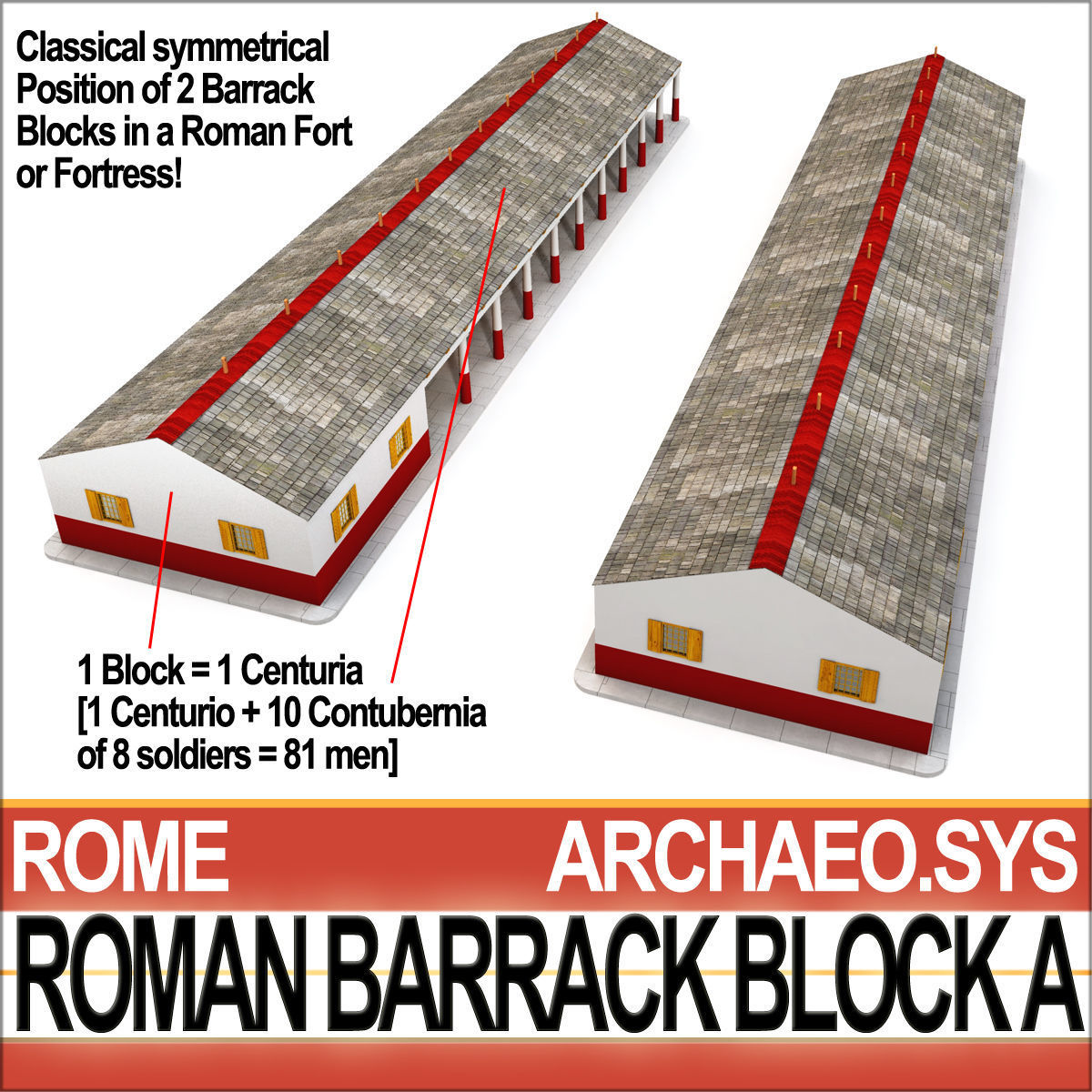 Roman Barrack Block A 3D model_5