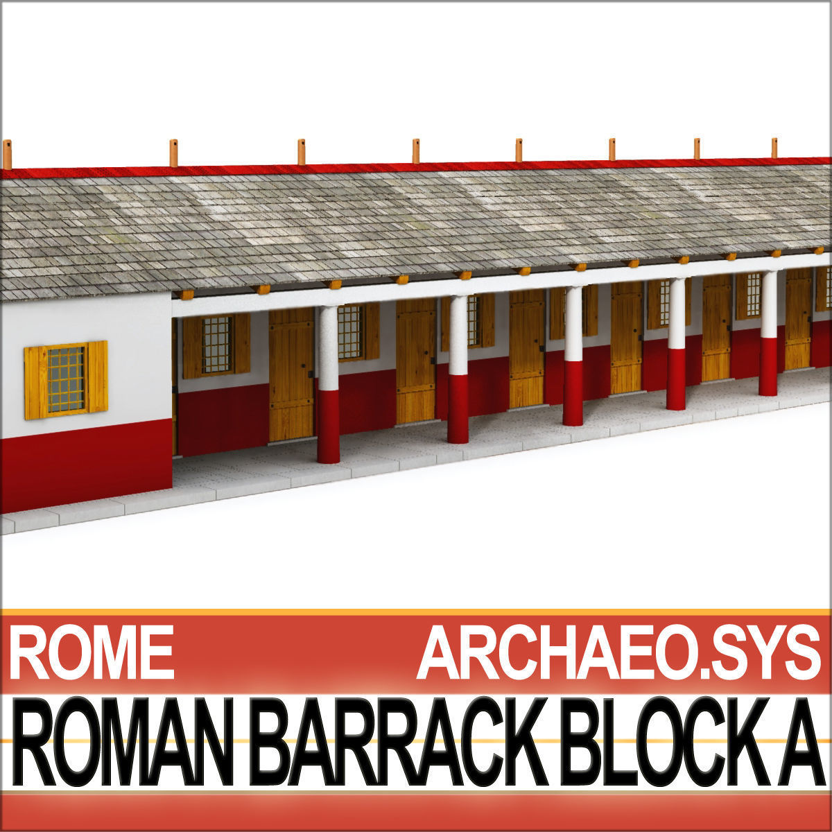 Roman Barrack Block A 3D model_8