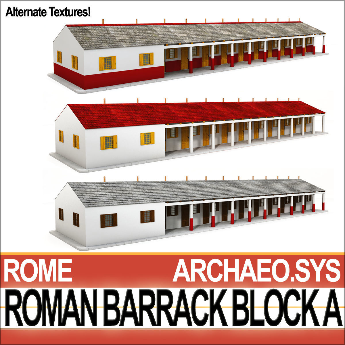 Roman Barrack Block A 3D model_7