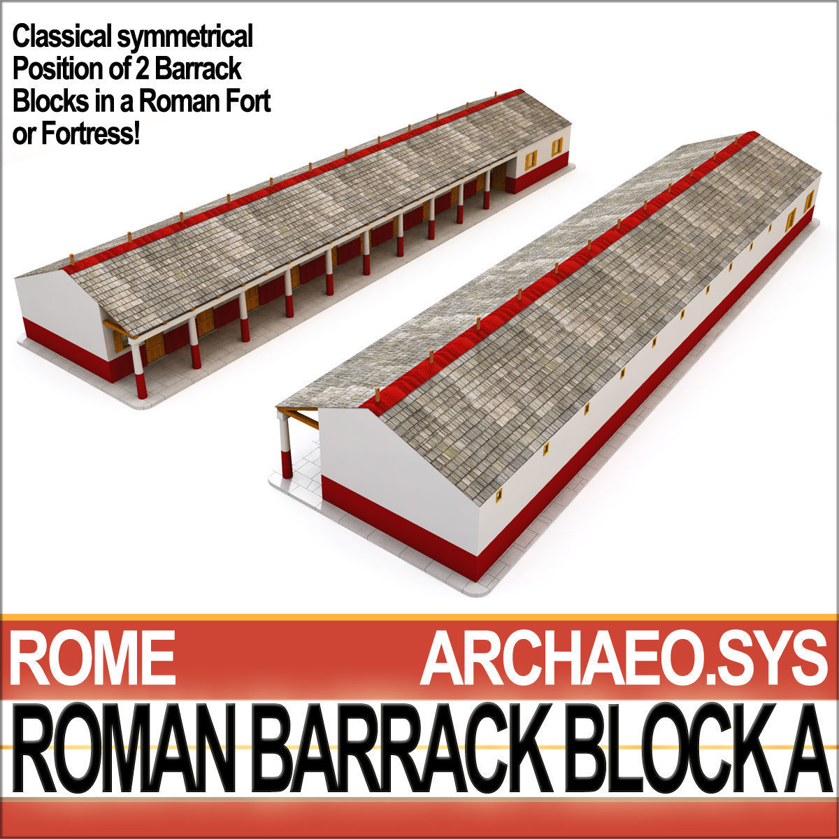 Roman Barrack Block A 3D model_6