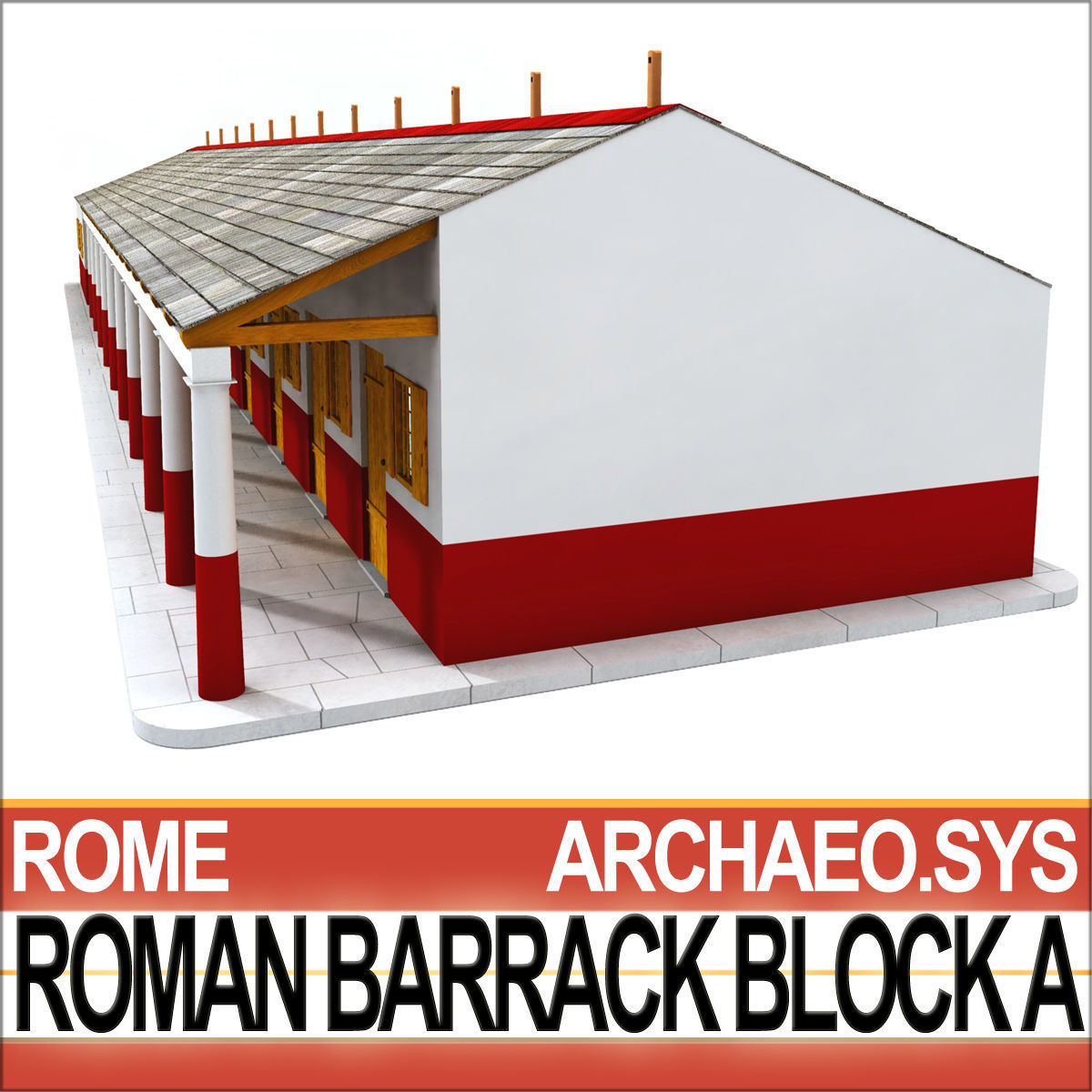 Roman Barrack Block A 3D model_3