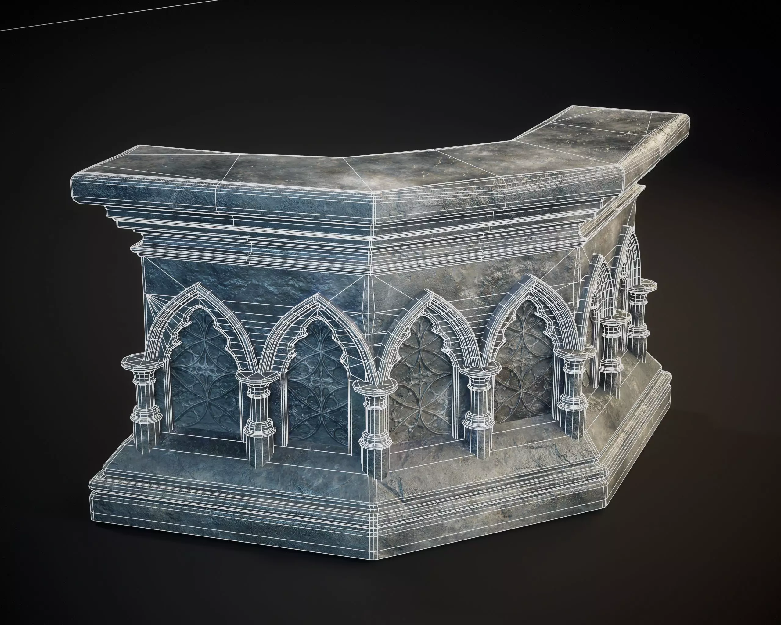 Gothic Crescent Altar Low-poly 3D model_3