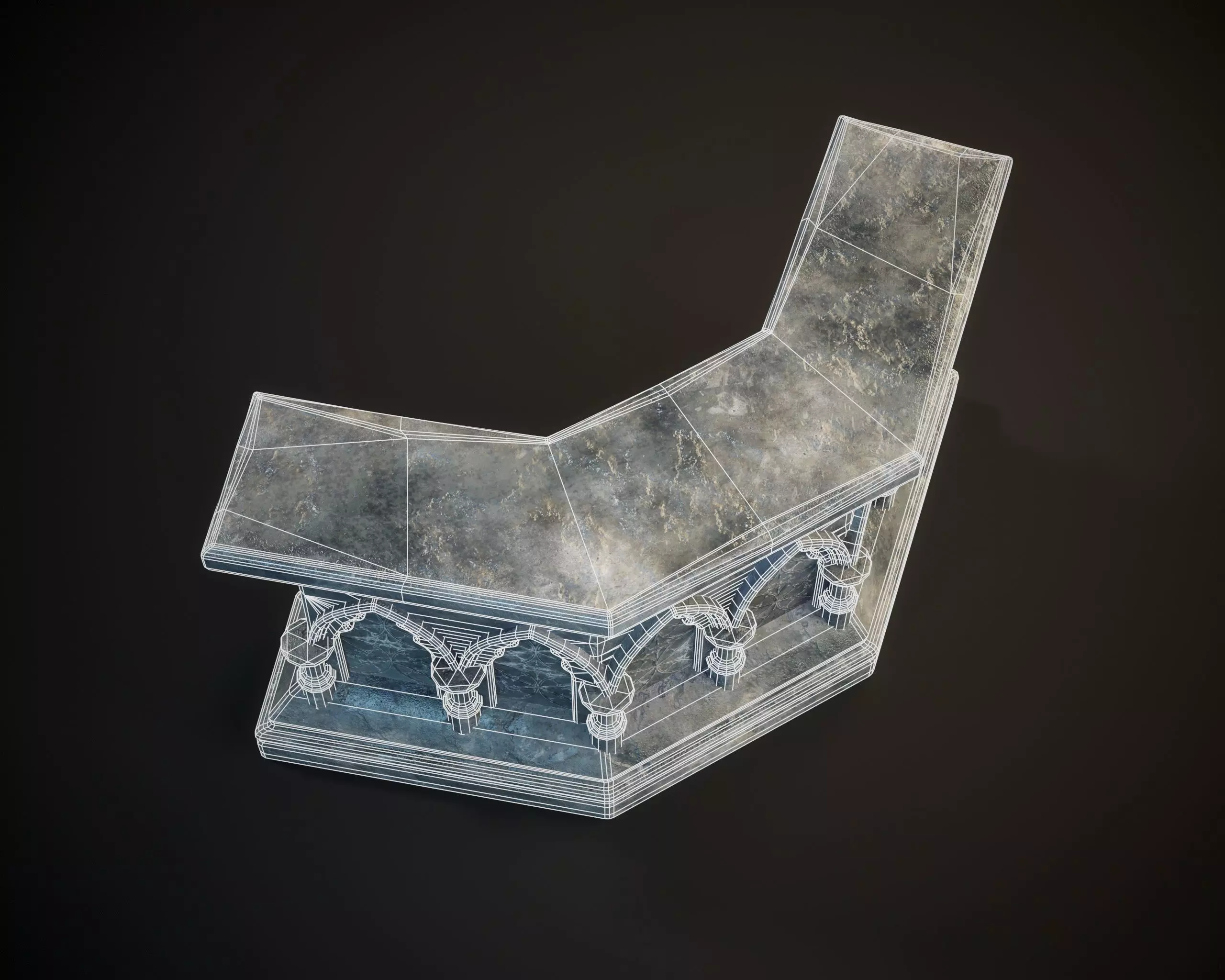 Gothic Crescent Altar Low-poly 3D model_15