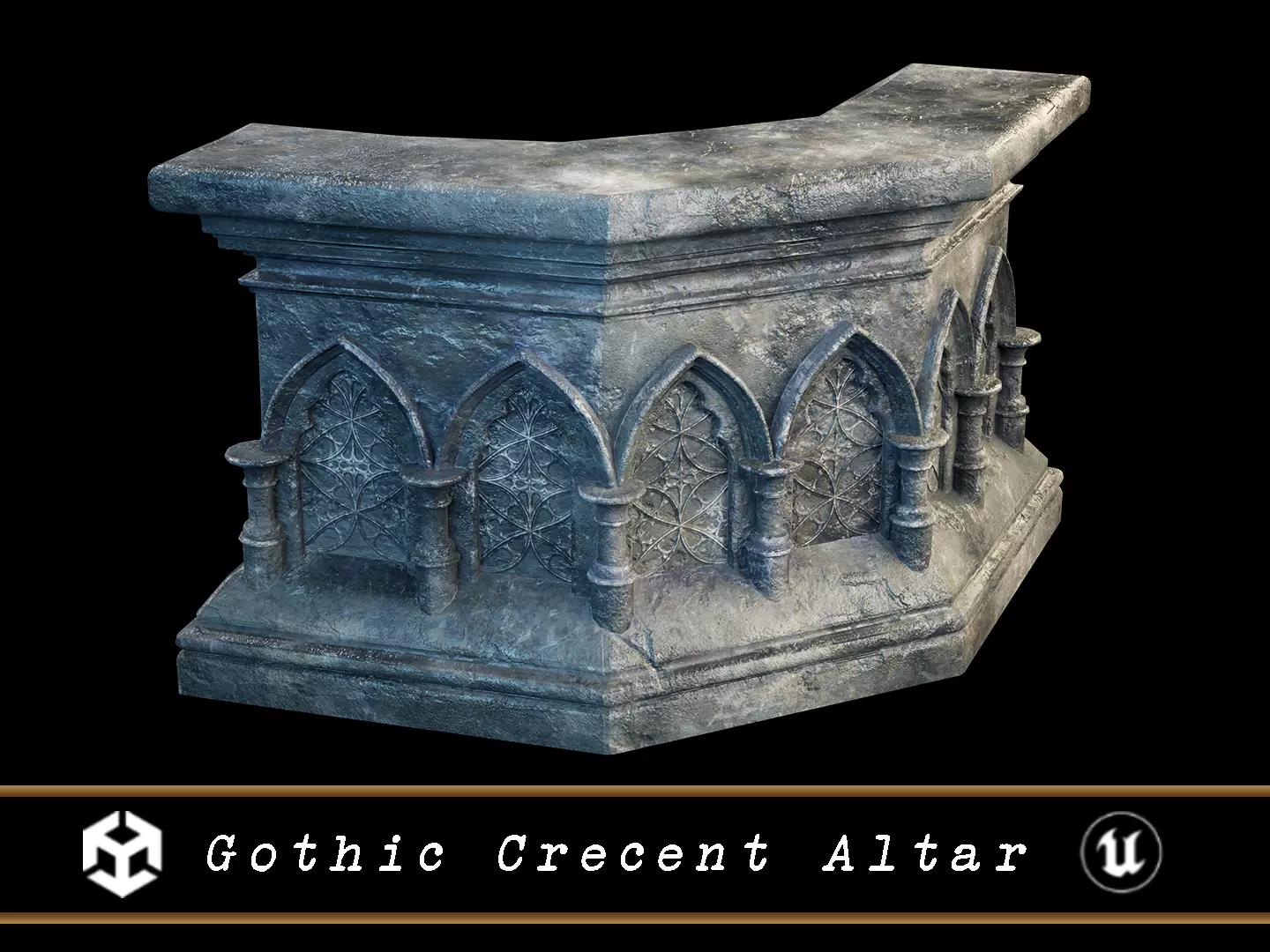 Gothic Crescent Altar Low-poly 3D model_0