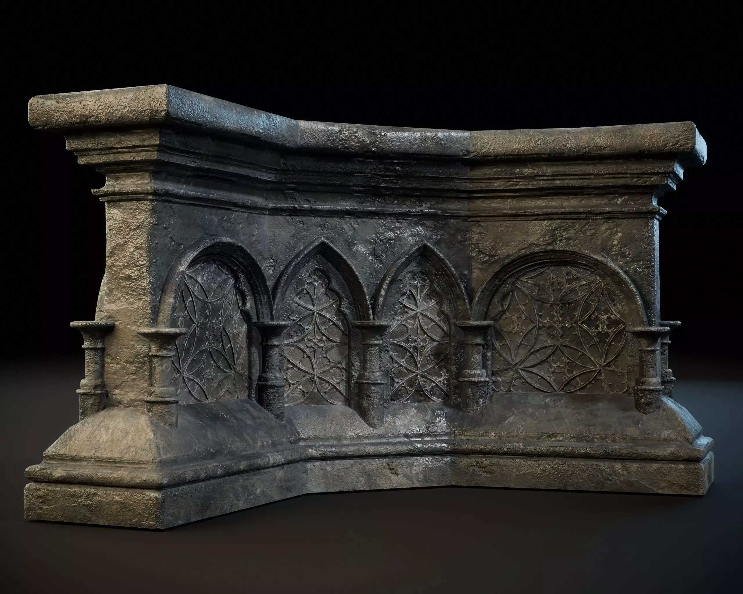 Gothic Crescent Altar Low-poly 3D model_10