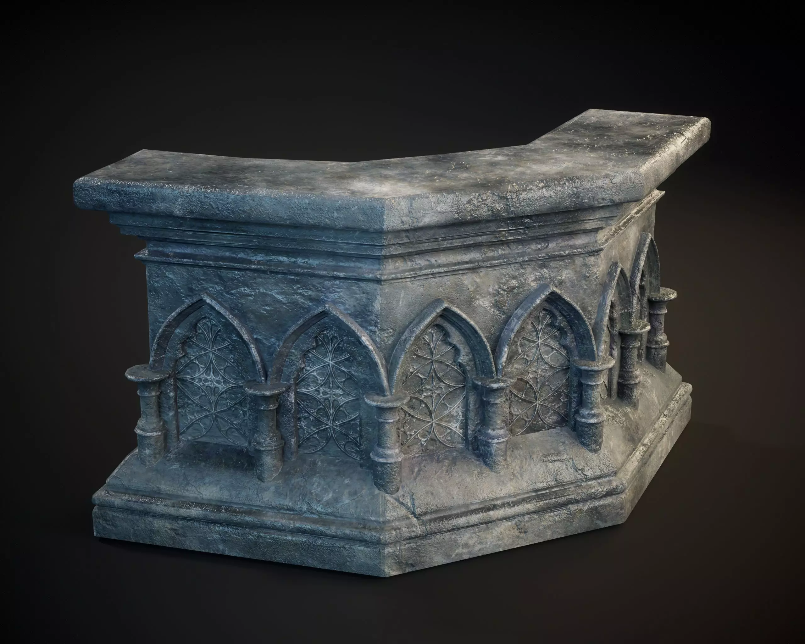 Gothic Crescent Altar Low-poly 3D model_2