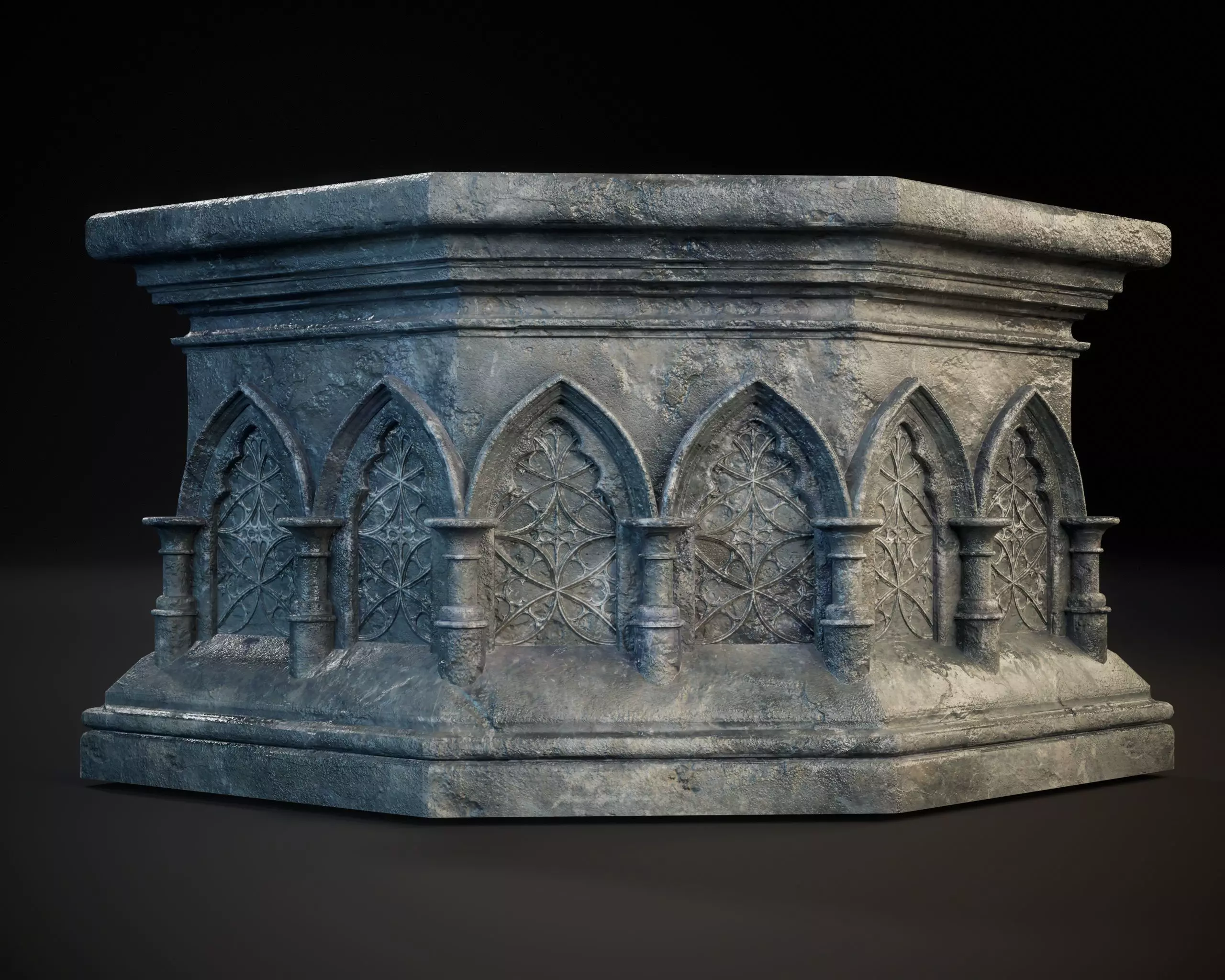 Gothic Crescent Altar Low-poly 3D model_4