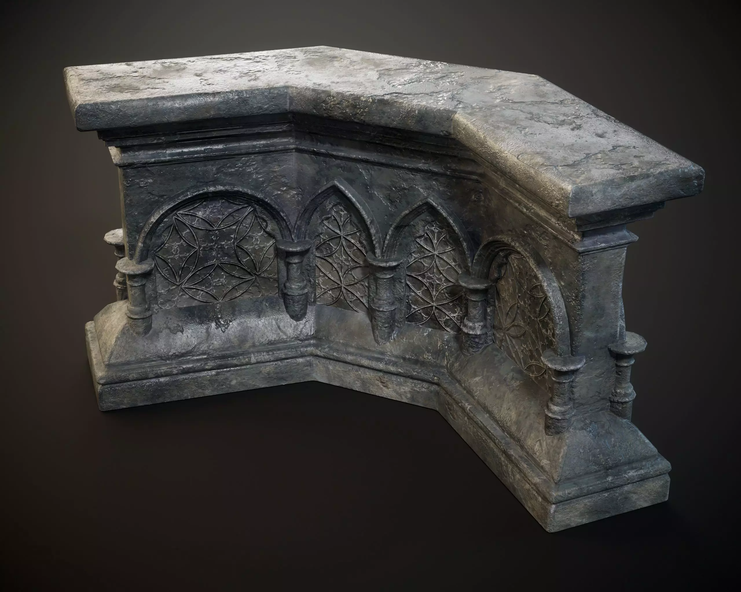 Gothic Crescent Altar Low-poly 3D model_12