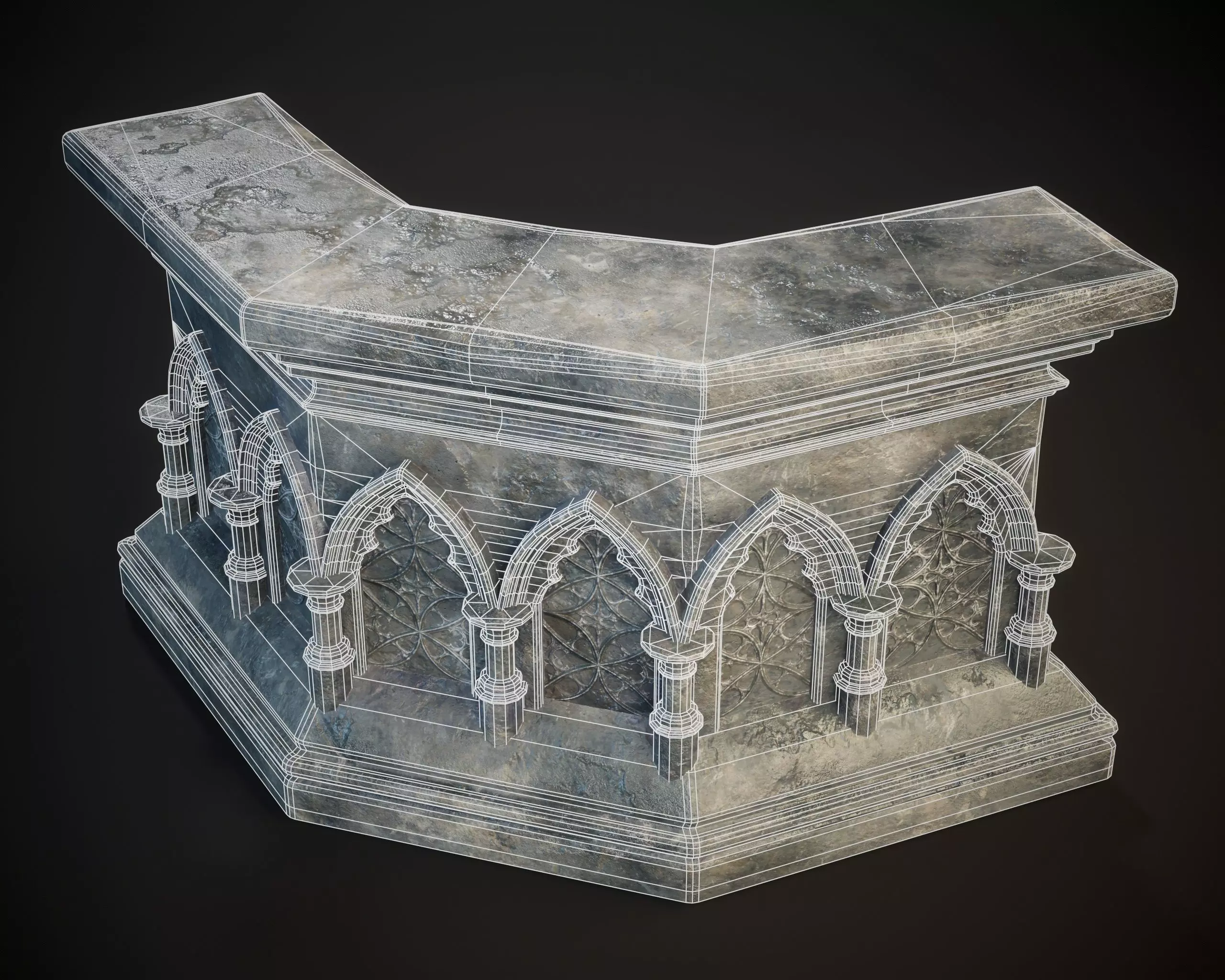 Gothic Crescent Altar Low-poly 3D model_7