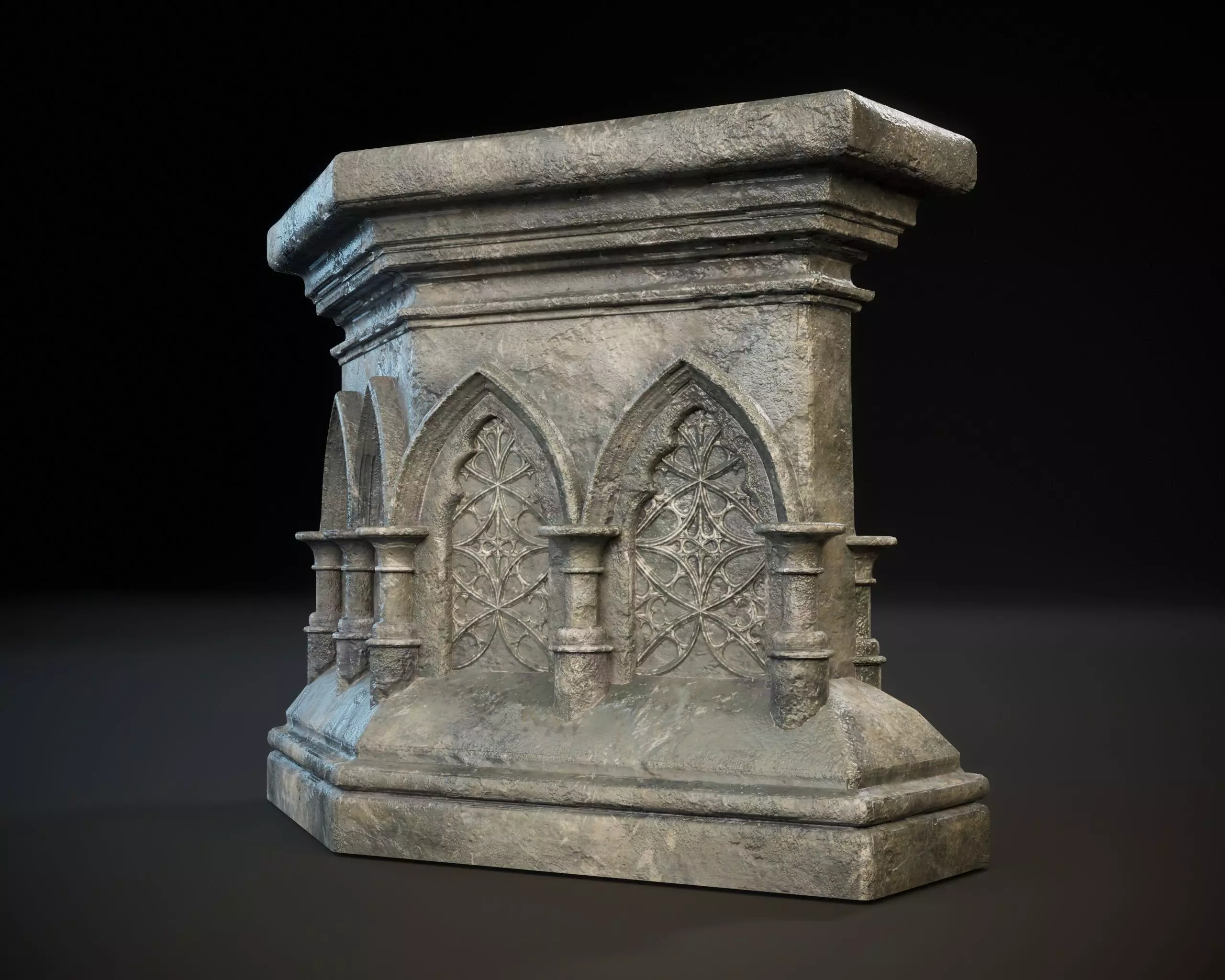 Gothic Crescent Altar Low-poly 3D model_8