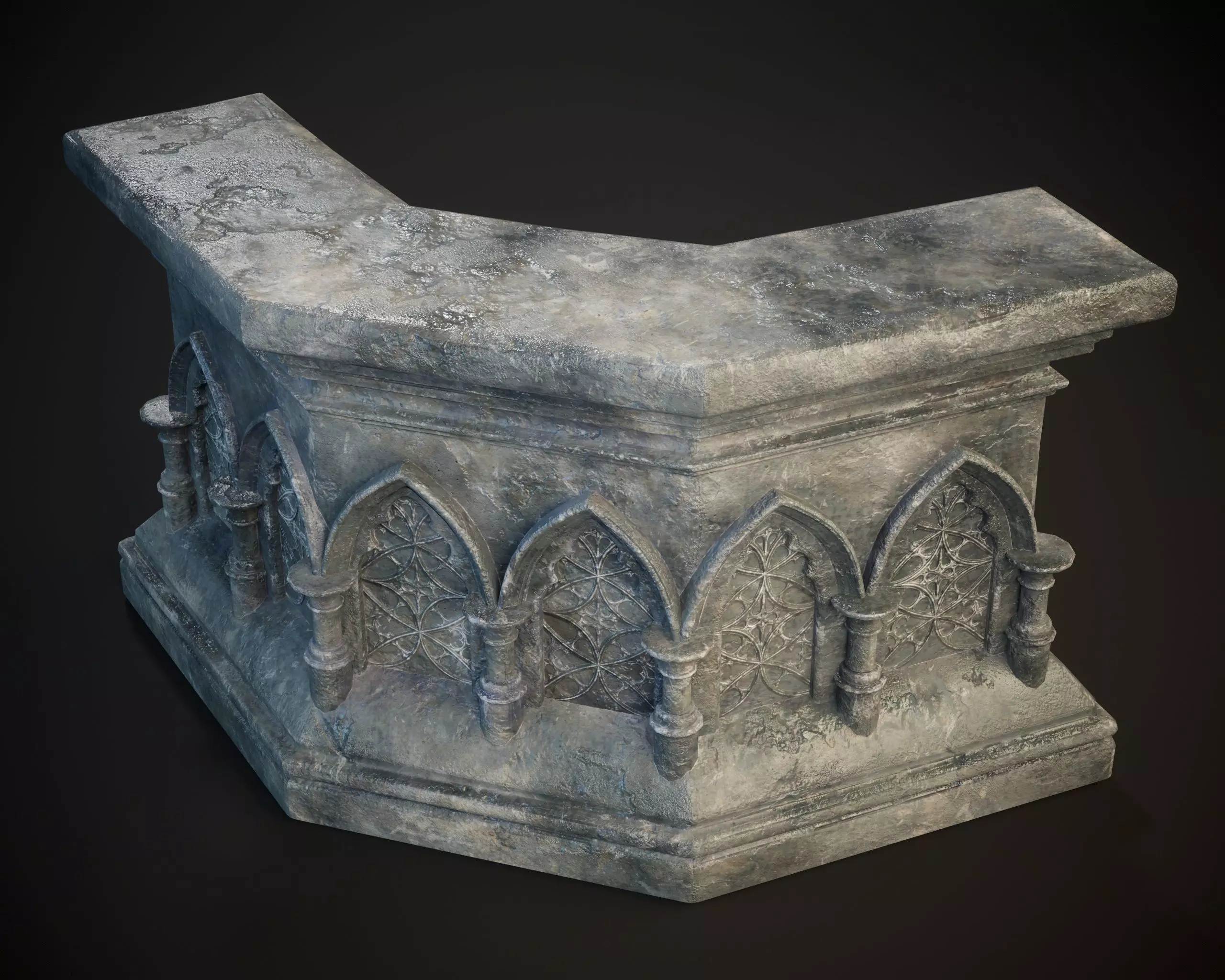 Gothic Crescent Altar Low-poly 3D model_6