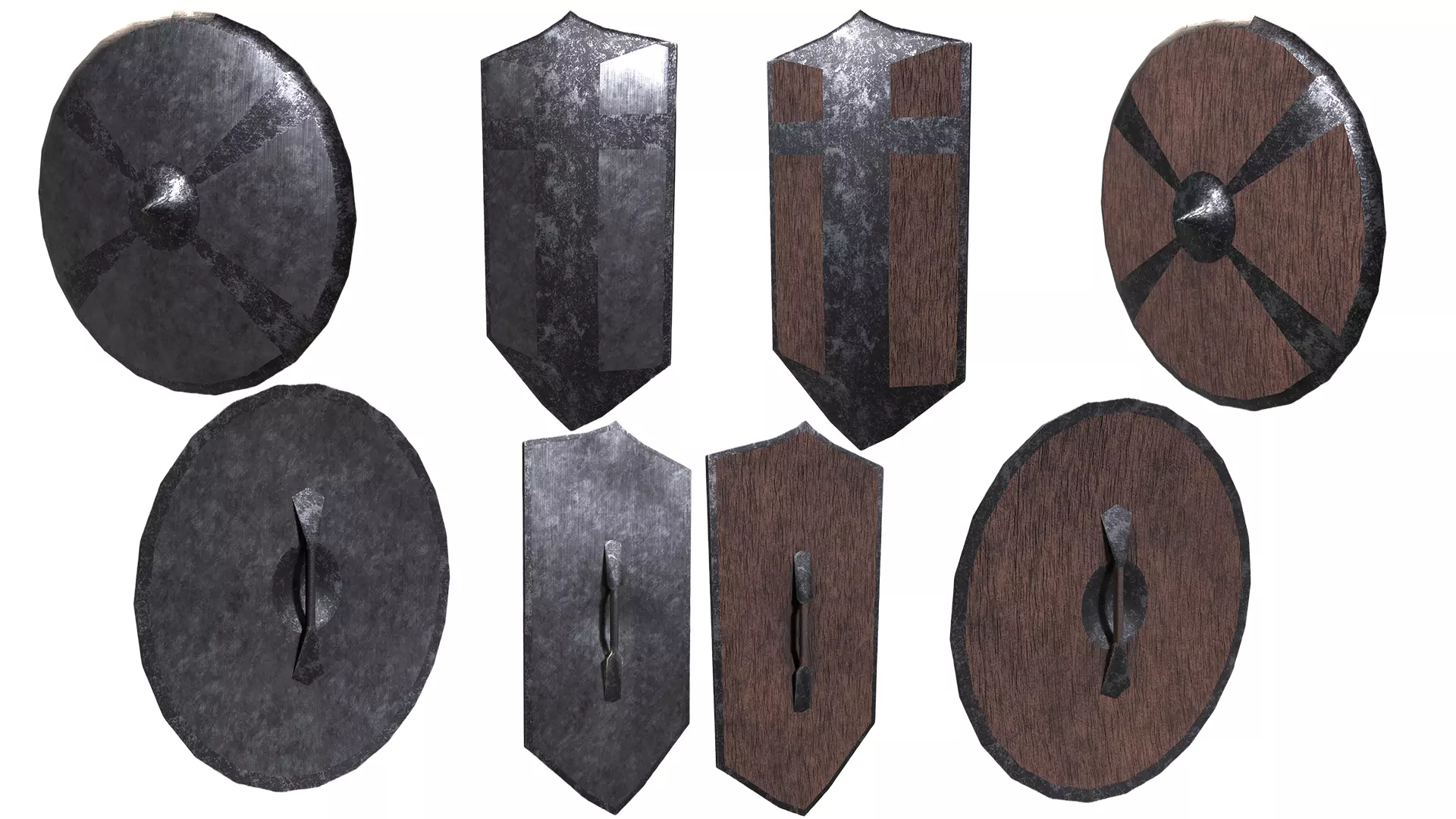 Modular Melee Swords And Shields Stylized Procedural Weapon Pack Low-poly 3D model_11