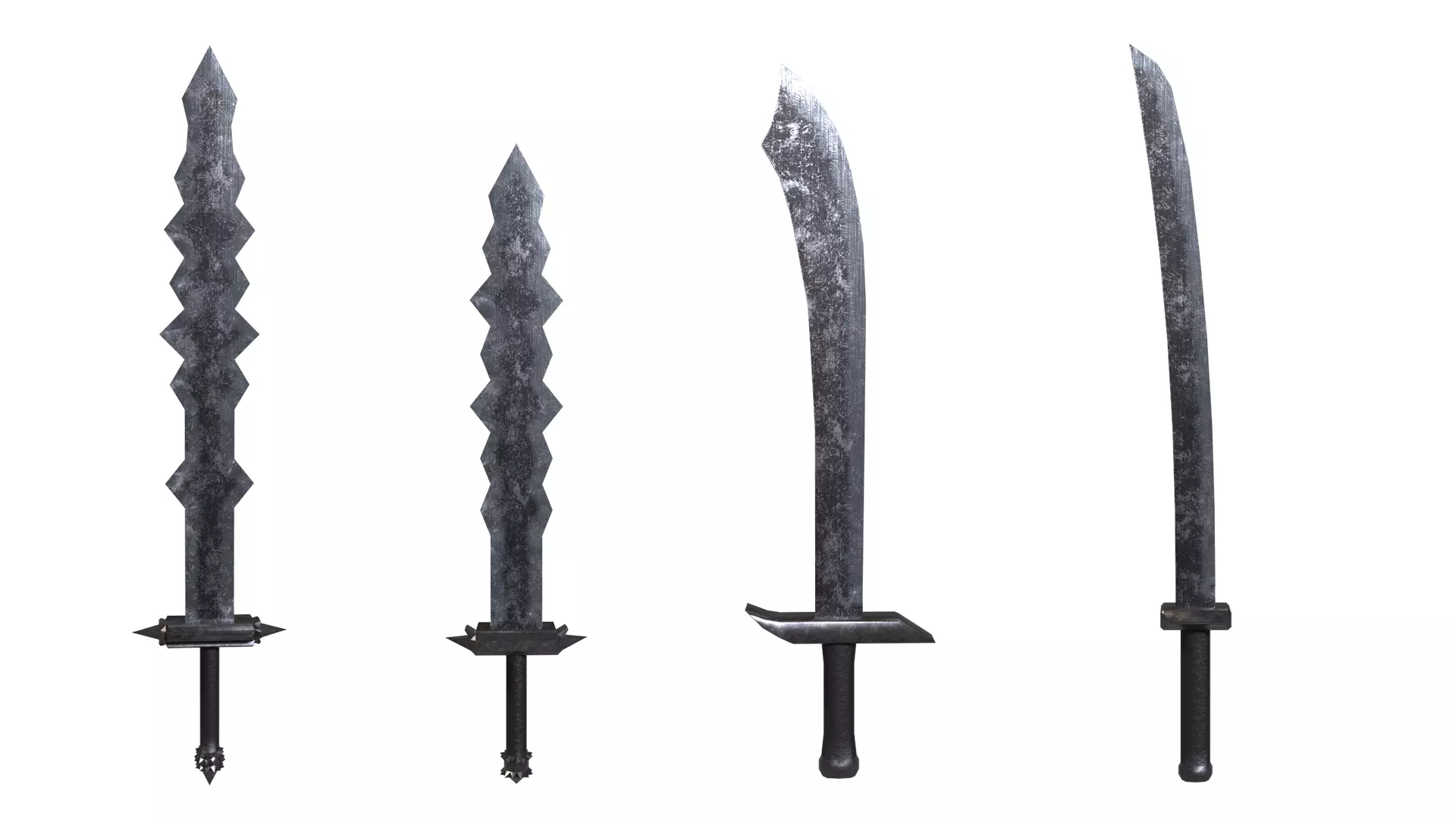 Modular Melee Swords And Shields Stylized Procedural Weapon Pack Low-poly 3D model_7