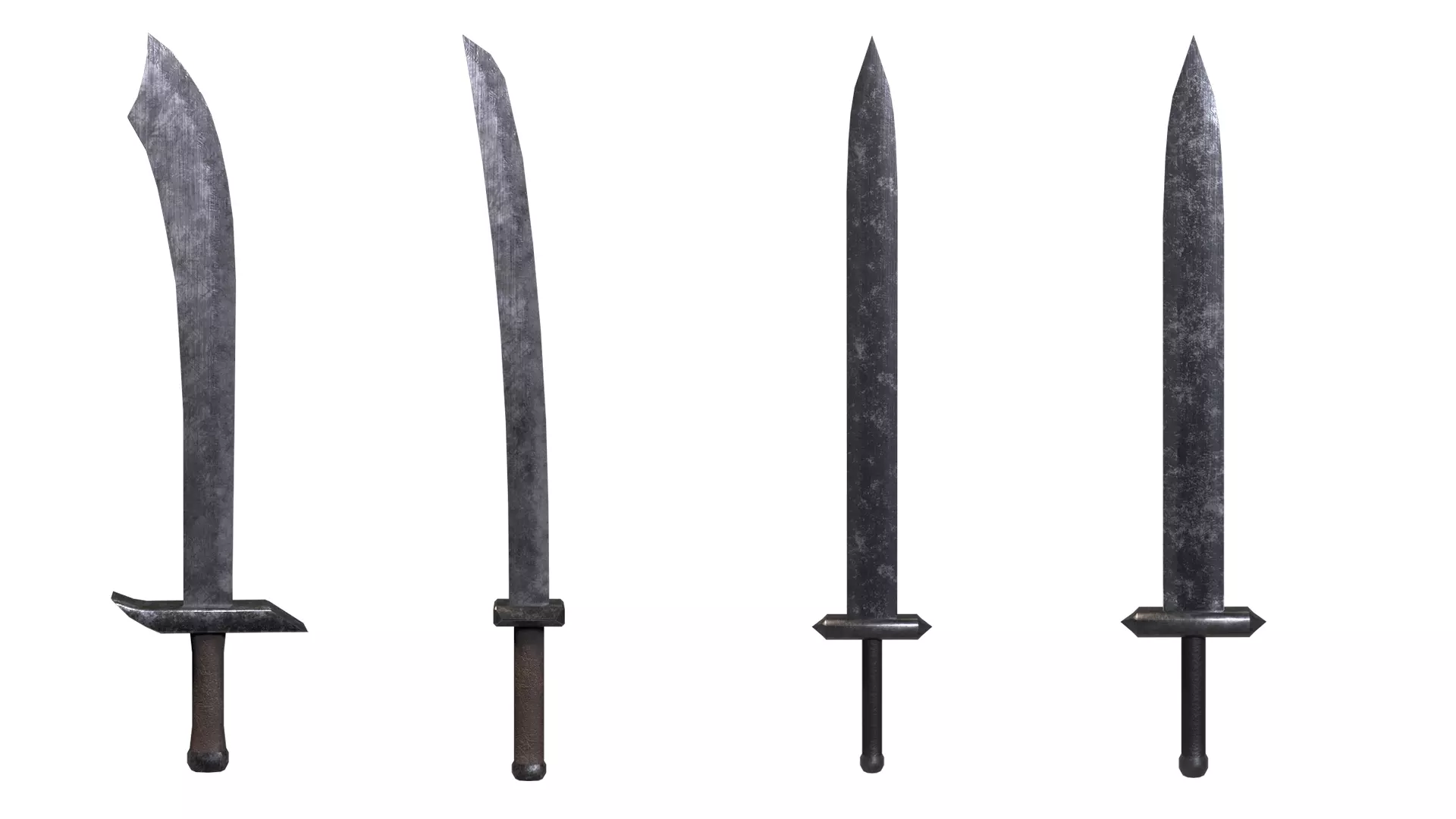 Modular Melee Swords And Shields Stylized Procedural Weapon Pack Low-poly 3D model_5