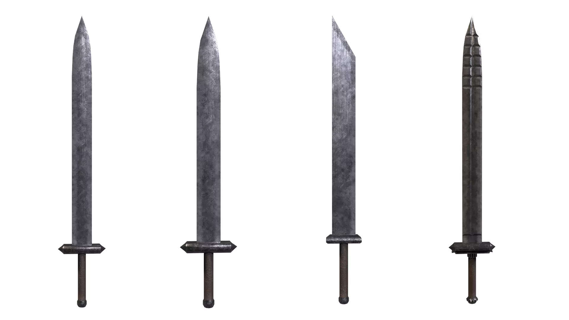 Modular Melee Swords And Shields Stylized Procedural Weapon Pack Low-poly 3D model_3