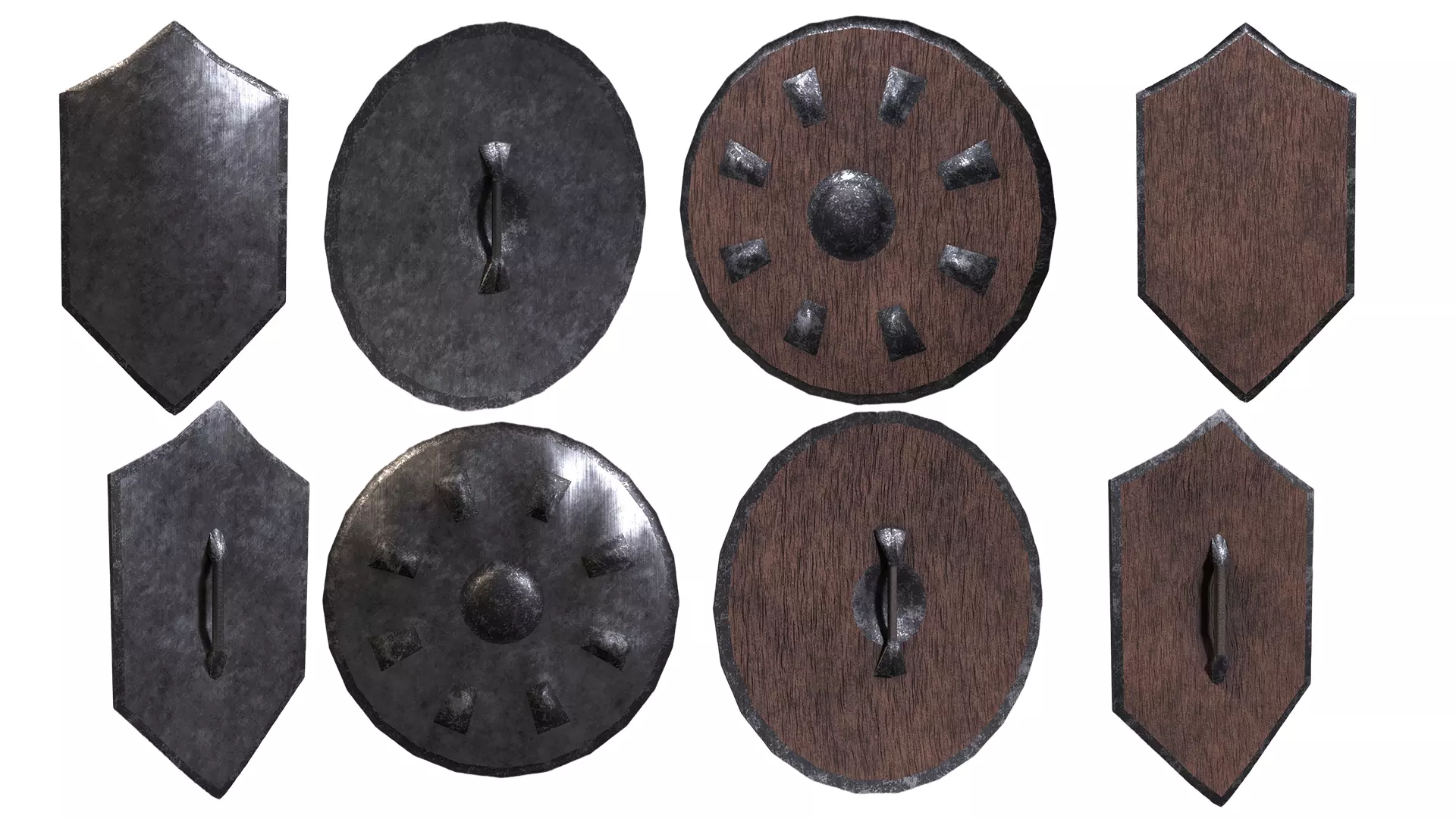 Modular Melee Swords And Shields Stylized Procedural Weapon Pack Low-poly 3D model_9