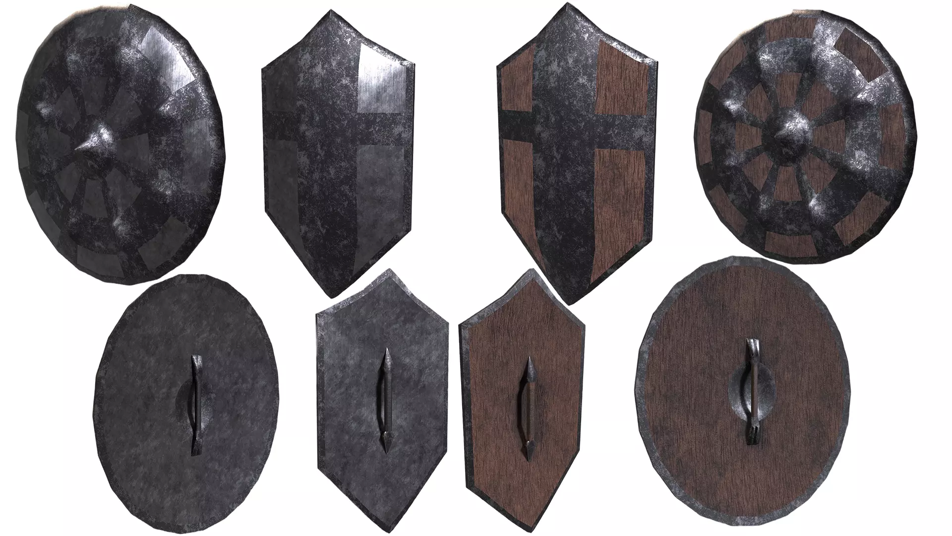 Modular Melee Swords And Shields Stylized Procedural Weapon Pack Low-poly 3D model_12