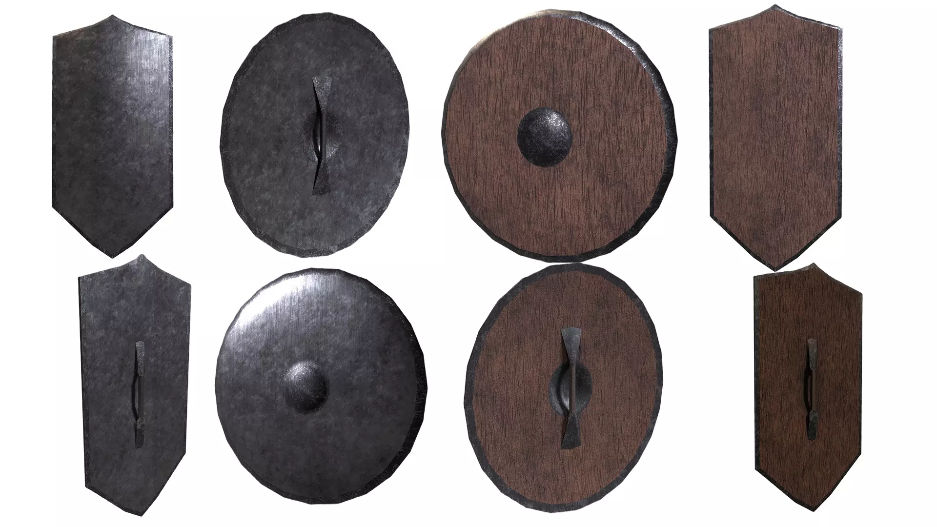 Modular Melee Swords And Shields Stylized Procedural Weapon Pack Low-poly 3D model_8