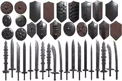 Modular Melee Swords And Shields Stylized Procedural Weapon Pack