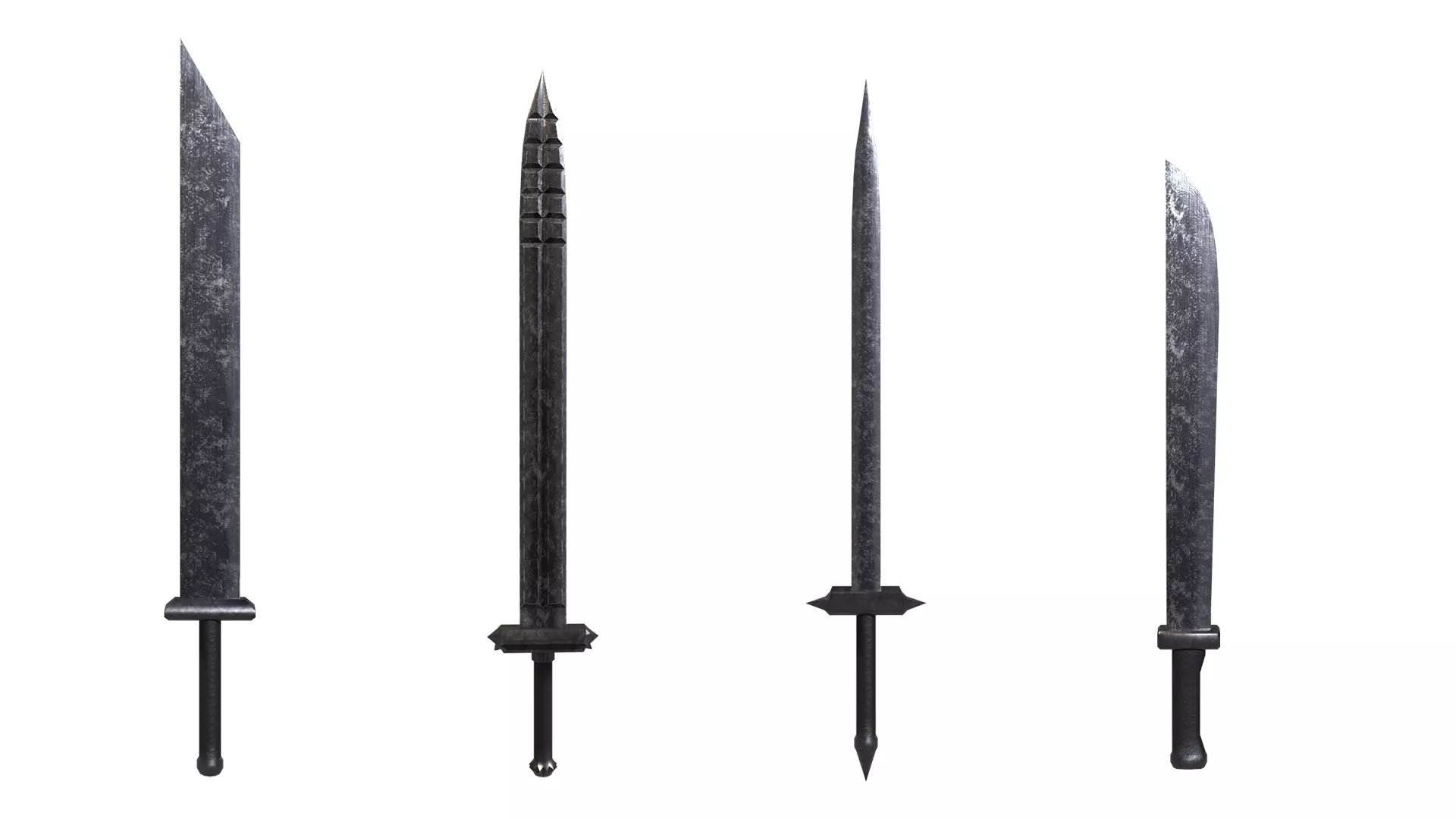 Modular Melee Swords And Shields Stylized Procedural Weapon Pack Low-poly 3D model_6