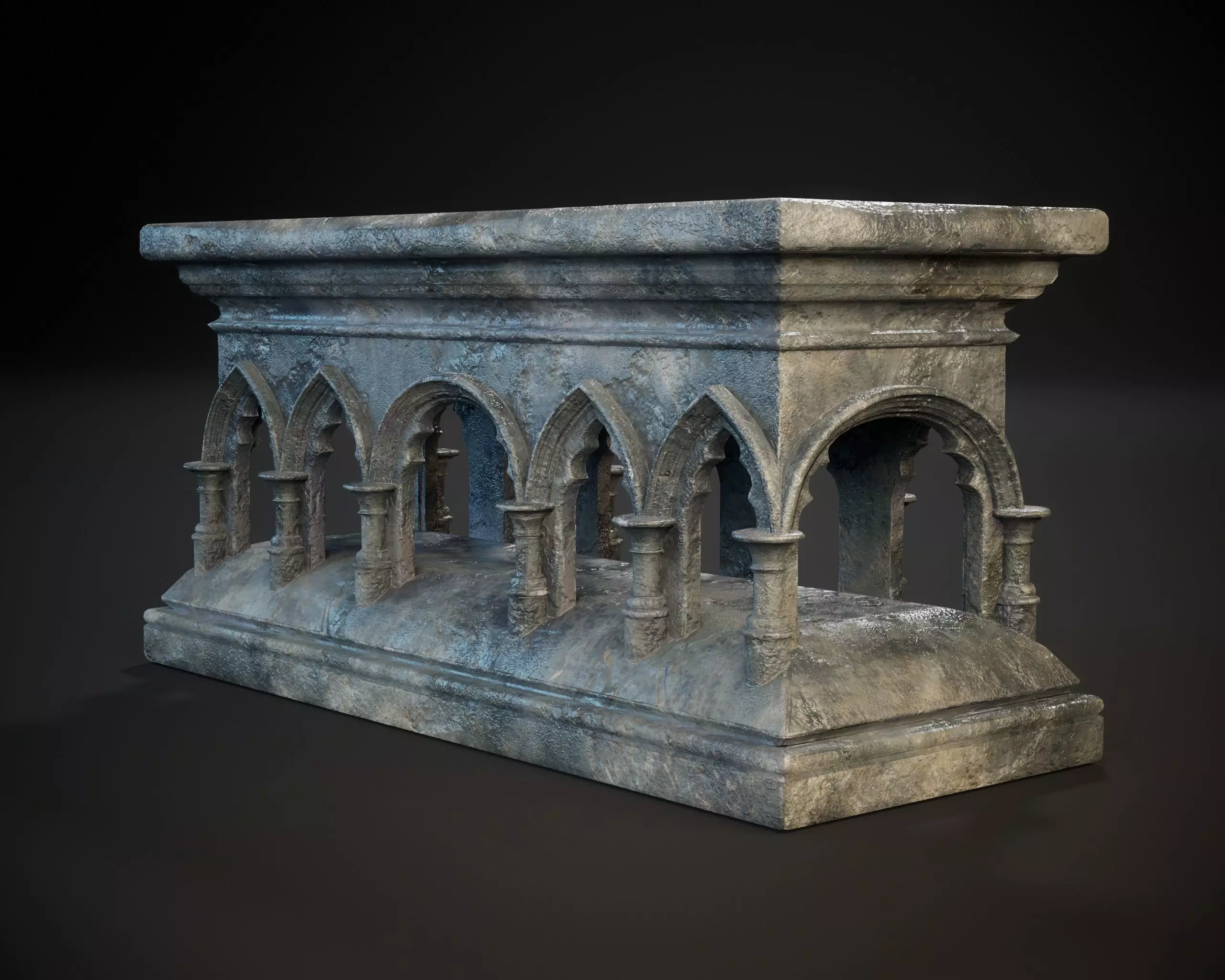 Gothic Arched Altar Low-poly 3D model_6