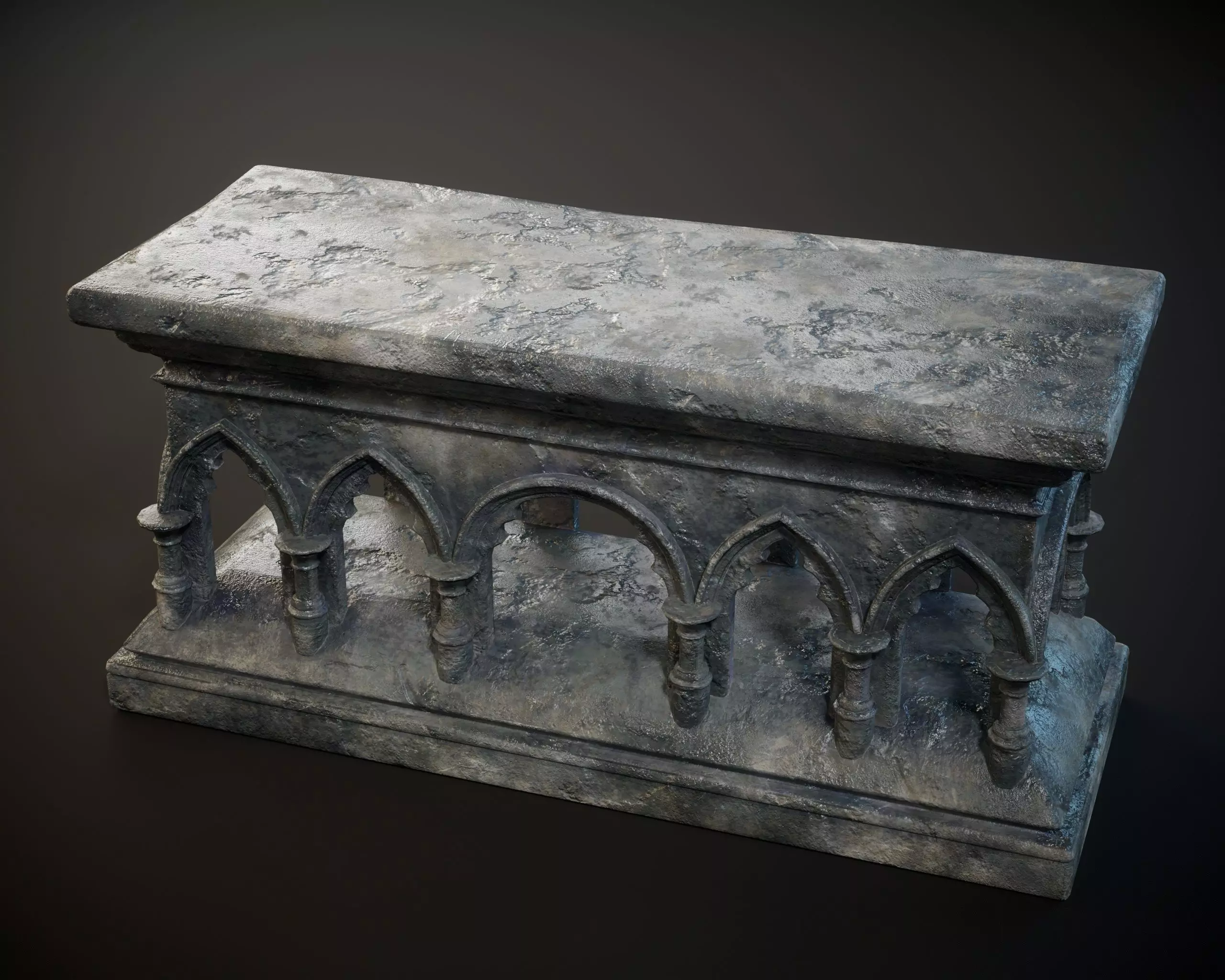 Gothic Arched Altar Low-poly 3D model_12