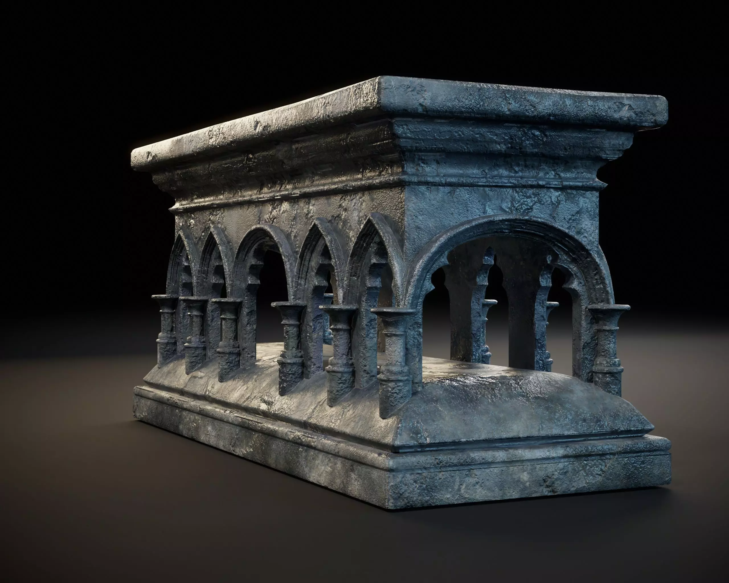 Gothic Arched Altar Low-poly 3D model_14