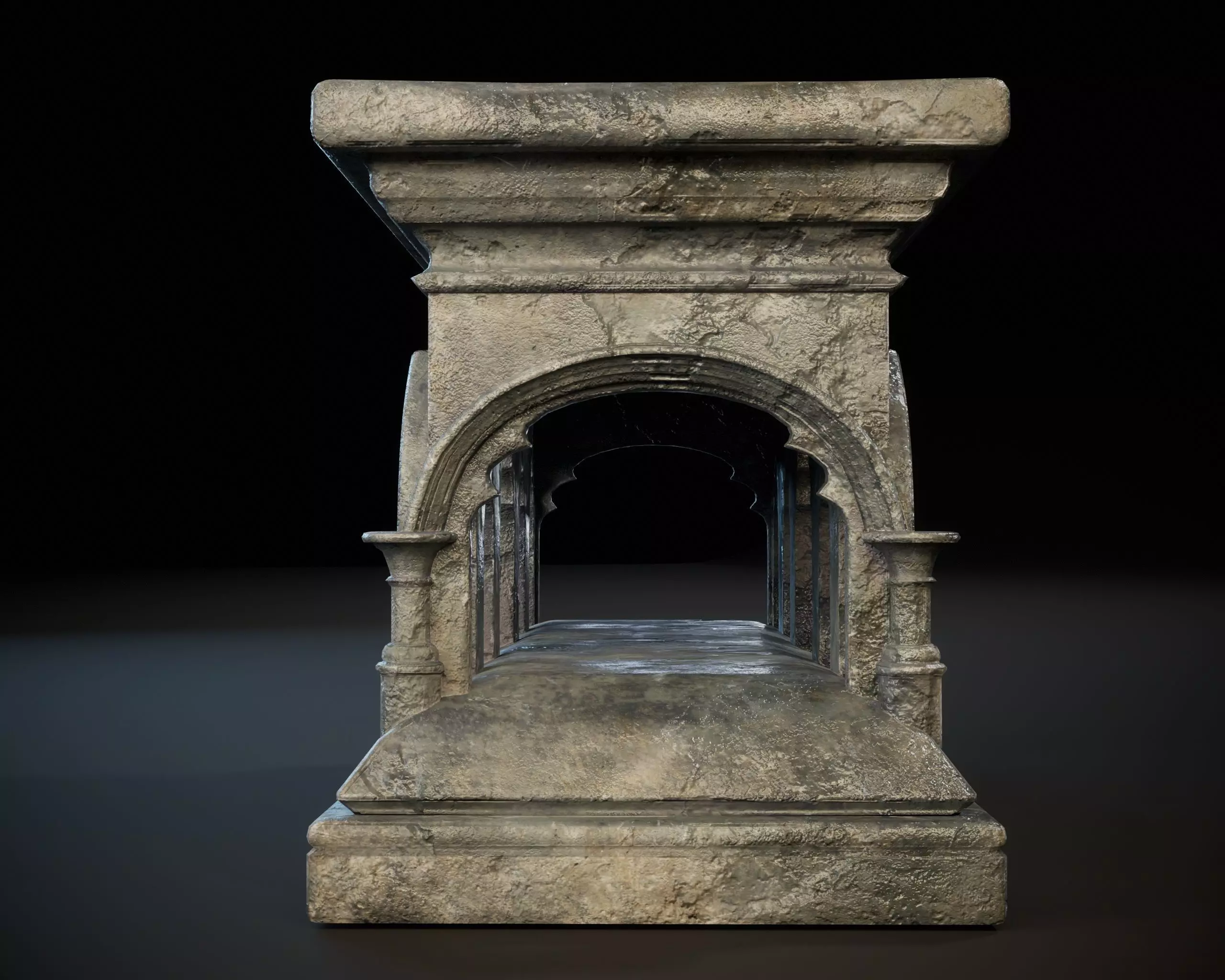 Gothic Arched Altar Low-poly 3D model_8