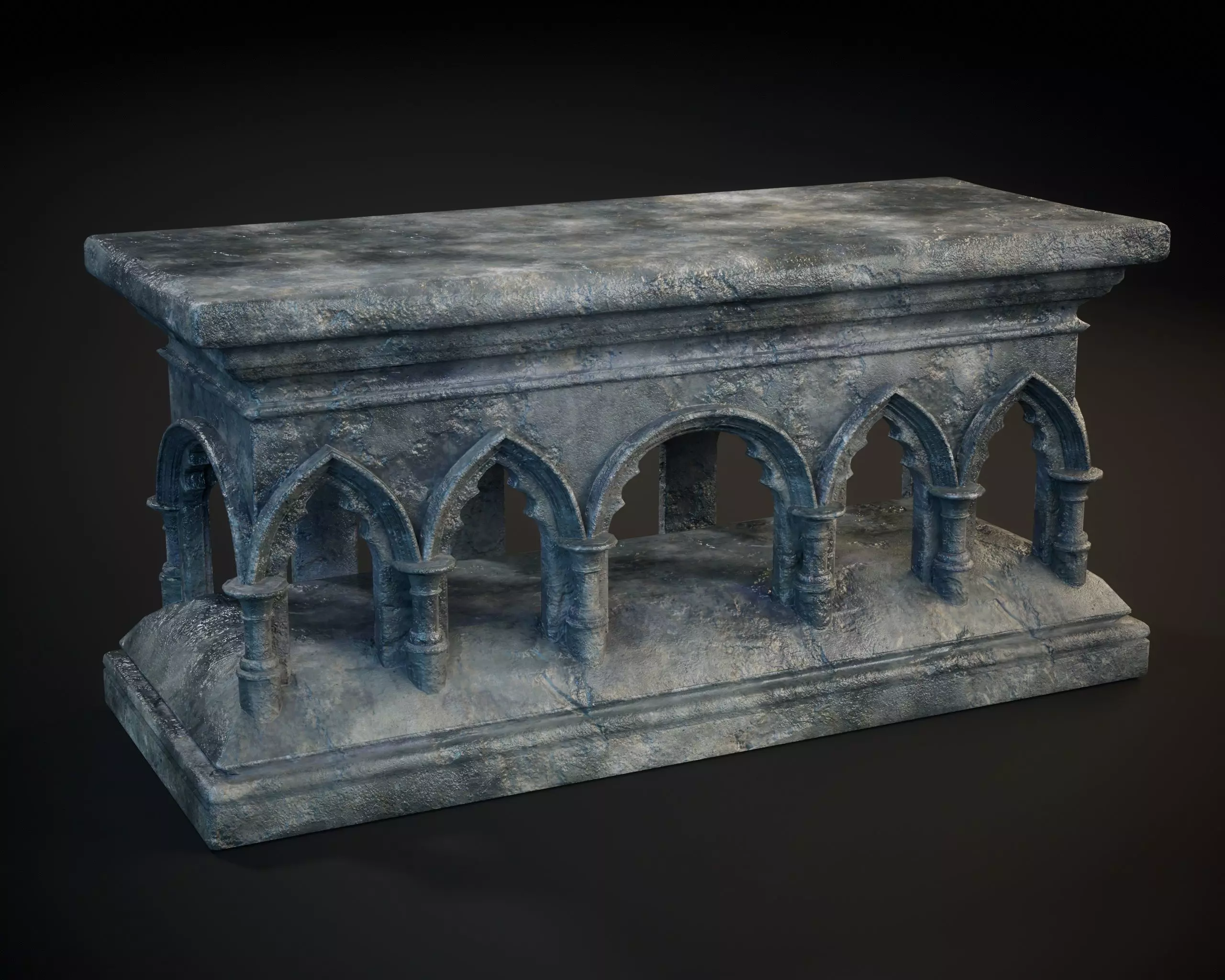 Gothic Arched Altar Low-poly 3D model_2