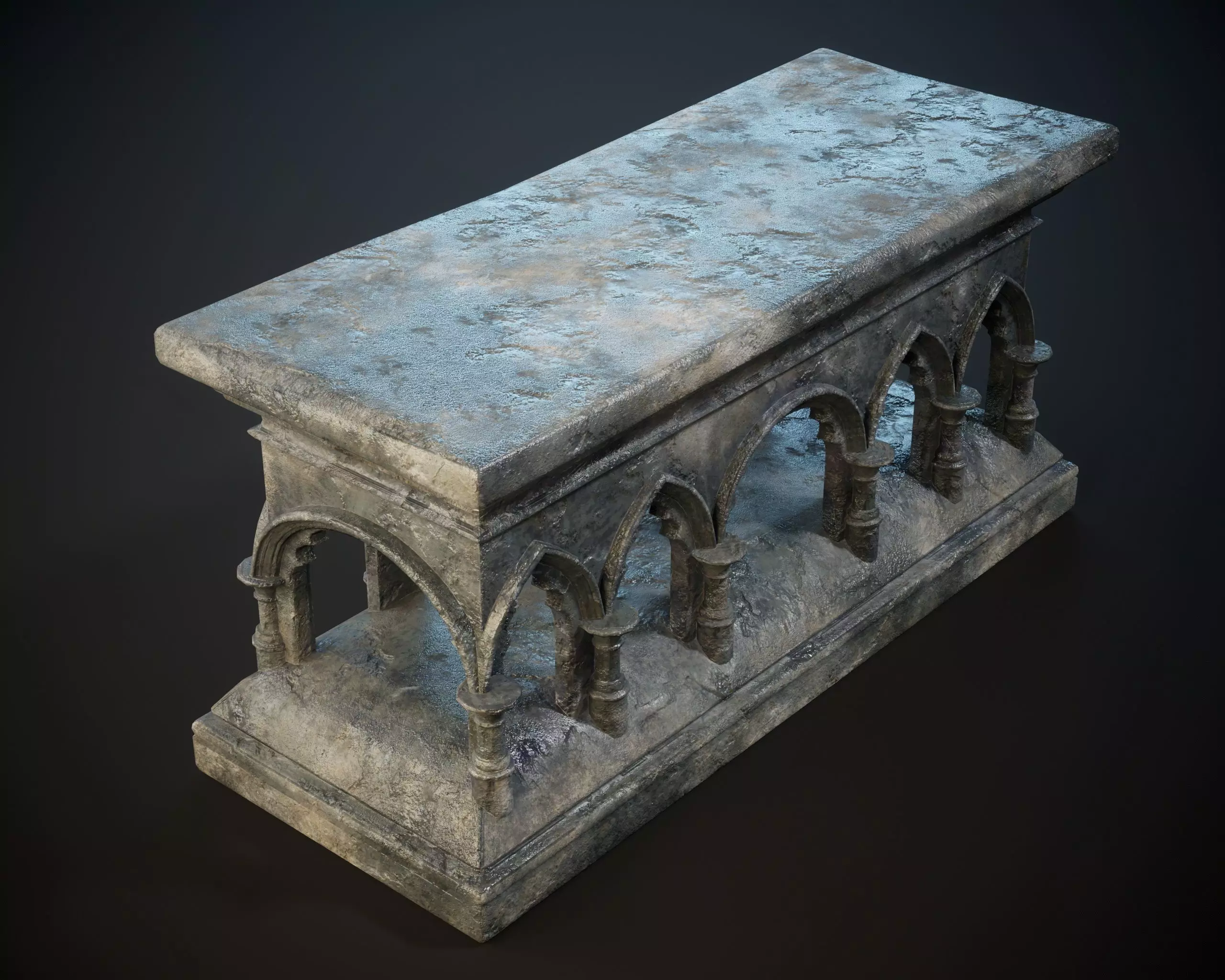 Gothic Arched Altar Low-poly 3D model_10