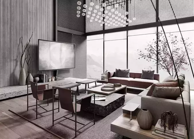 Mid Century interior scene