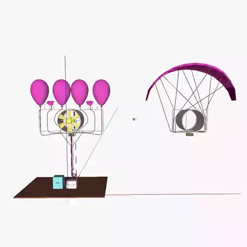 Aerial WEH wind energy harvester 3D model
