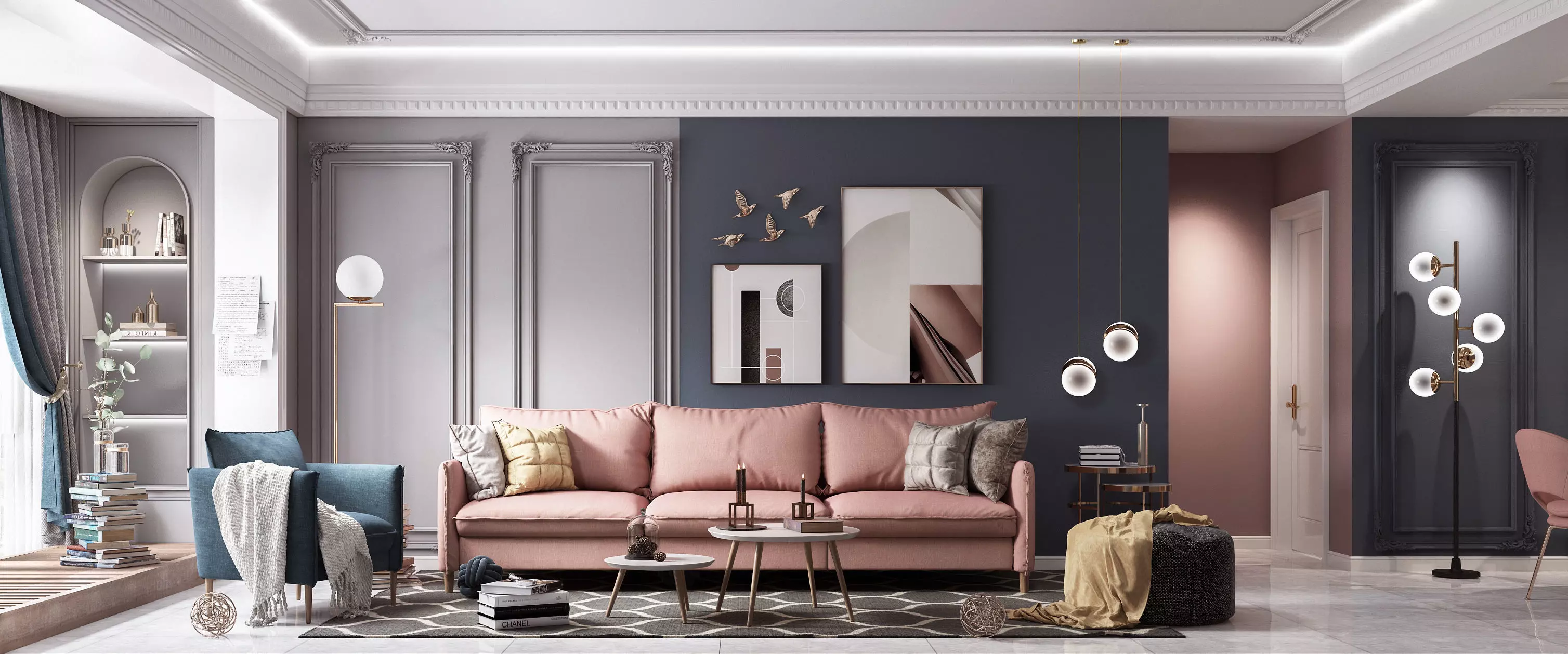 Parisian interior scene 3D model