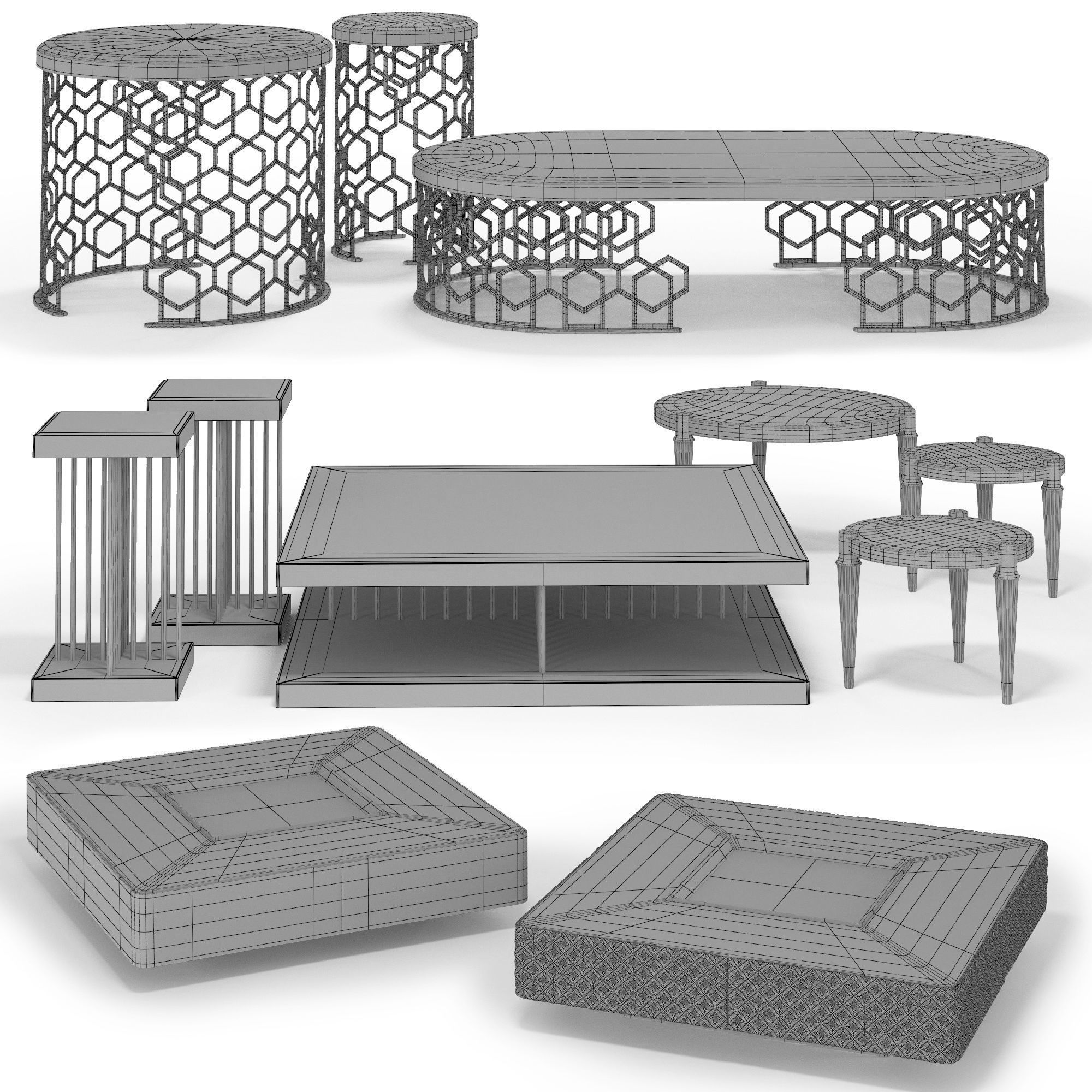 FRATELLI LONGHI Coffee Tables Set 02 3D model_6