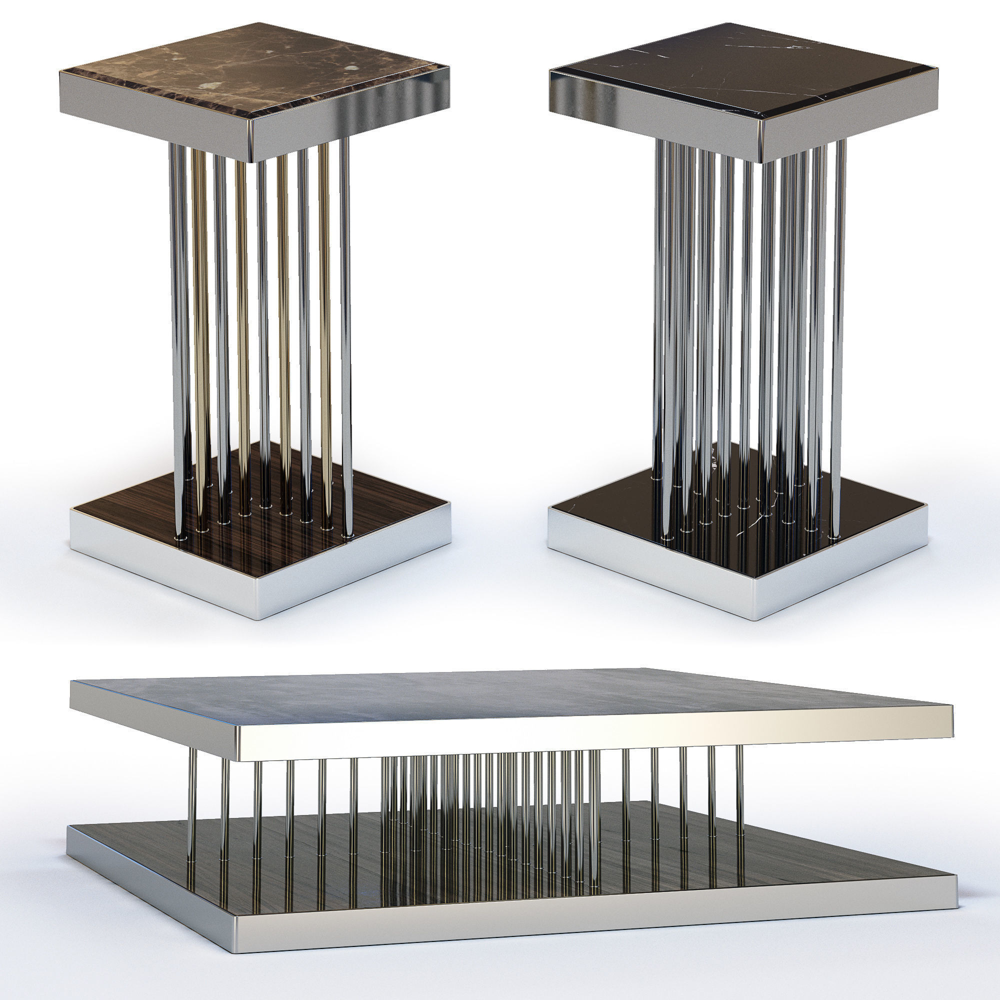 FRATELLI LONGHI Coffee Tables Set 02 3D model_1
