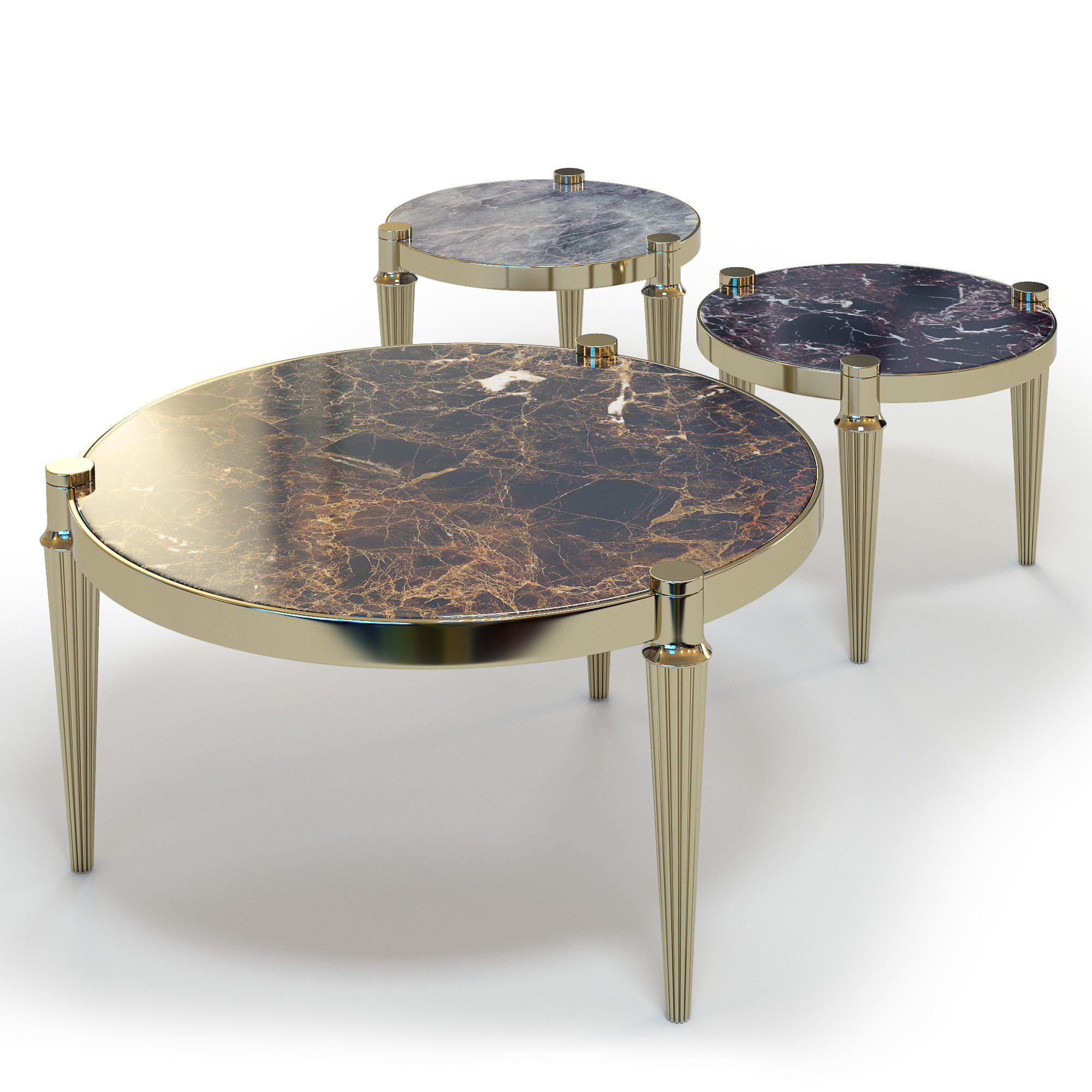 FRATELLI LONGHI Coffee Tables Set 02 3D model_2