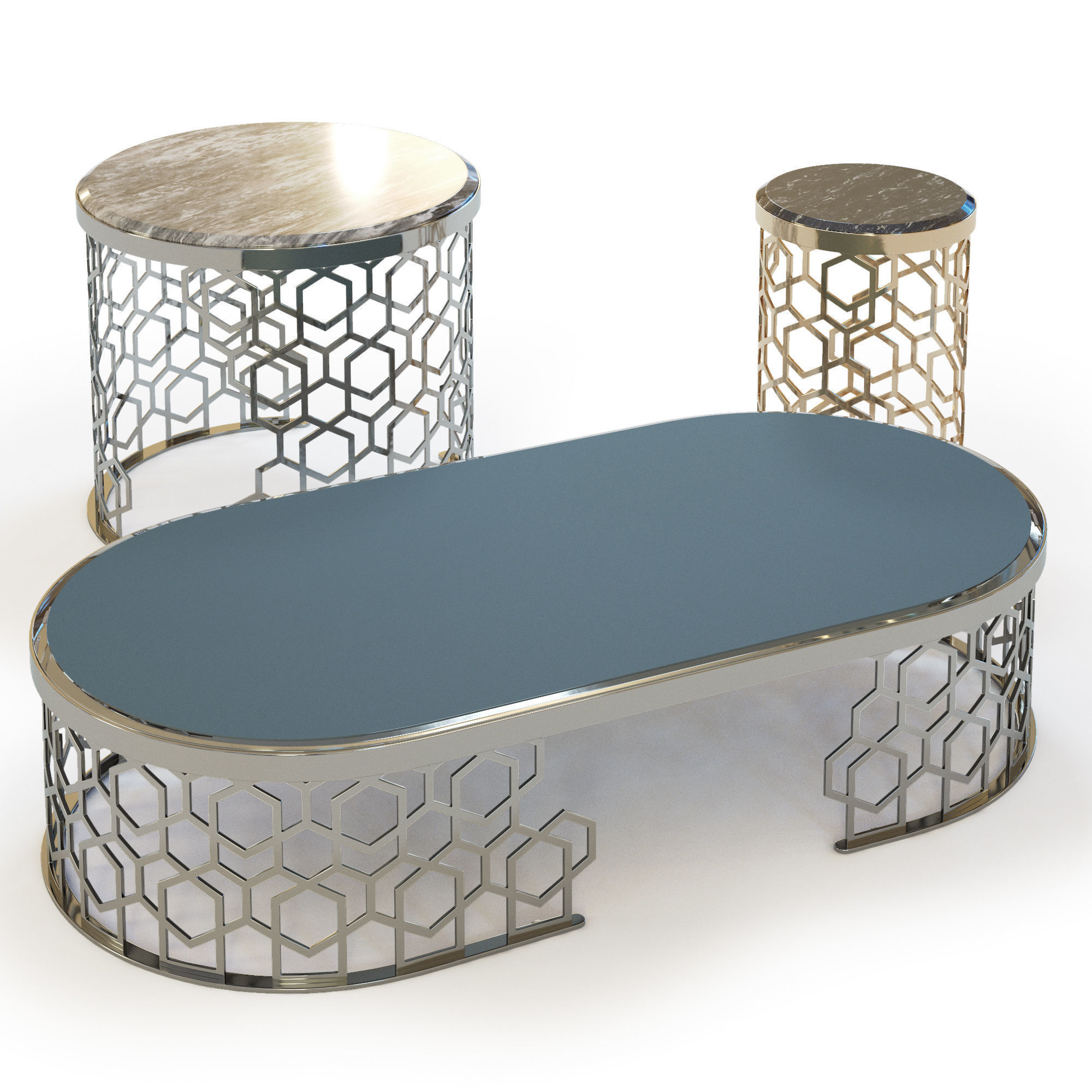 FRATELLI LONGHI Coffee Tables Set 02 3D model_3