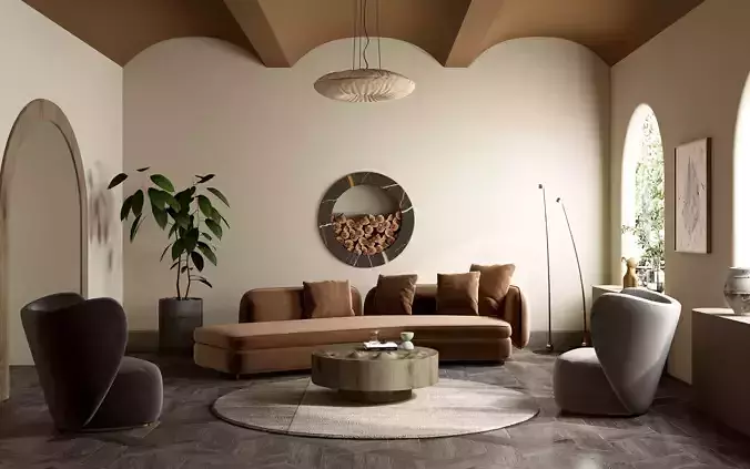 Mid Century interior scene