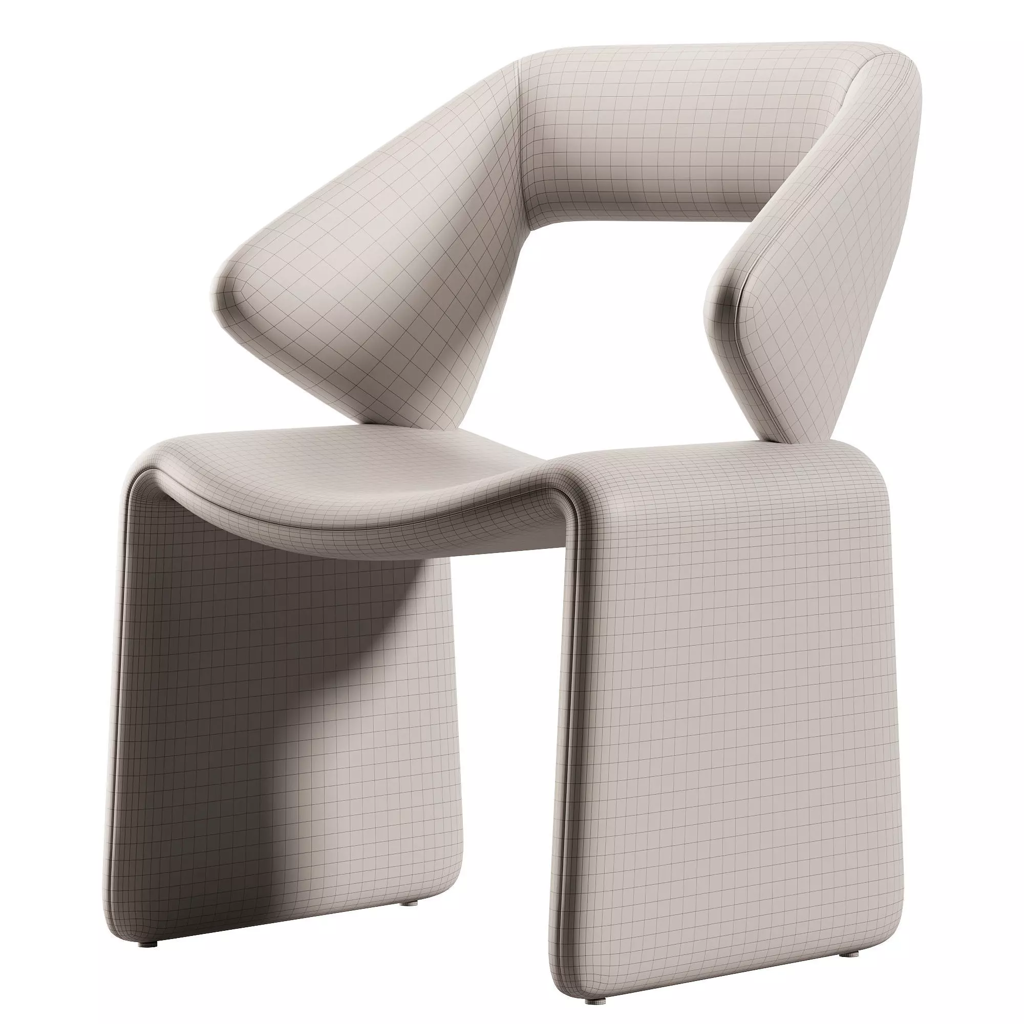 Suit Chair Low-poly 3D model_4