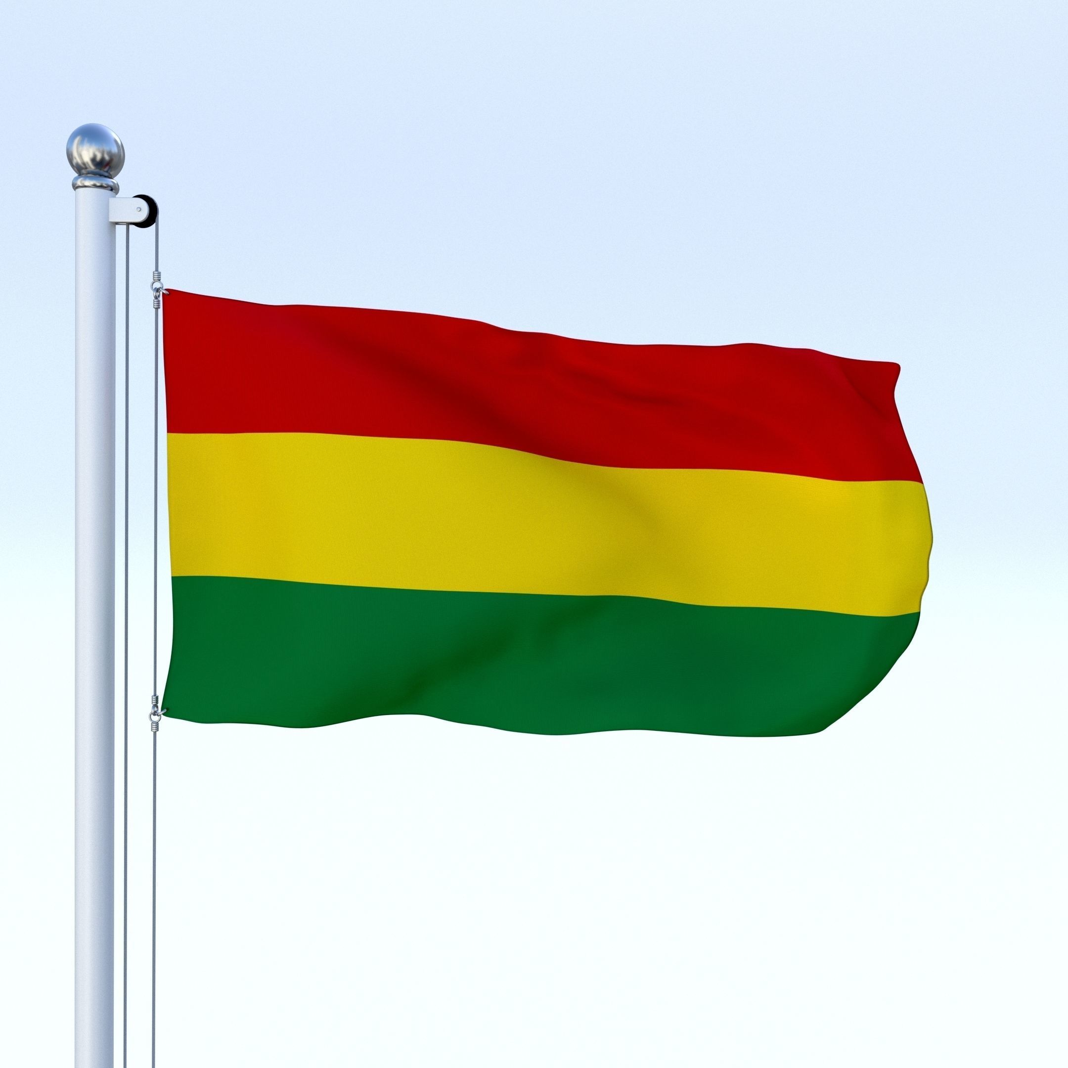 Animated Bolivia Flag Low-poly 3D model_23