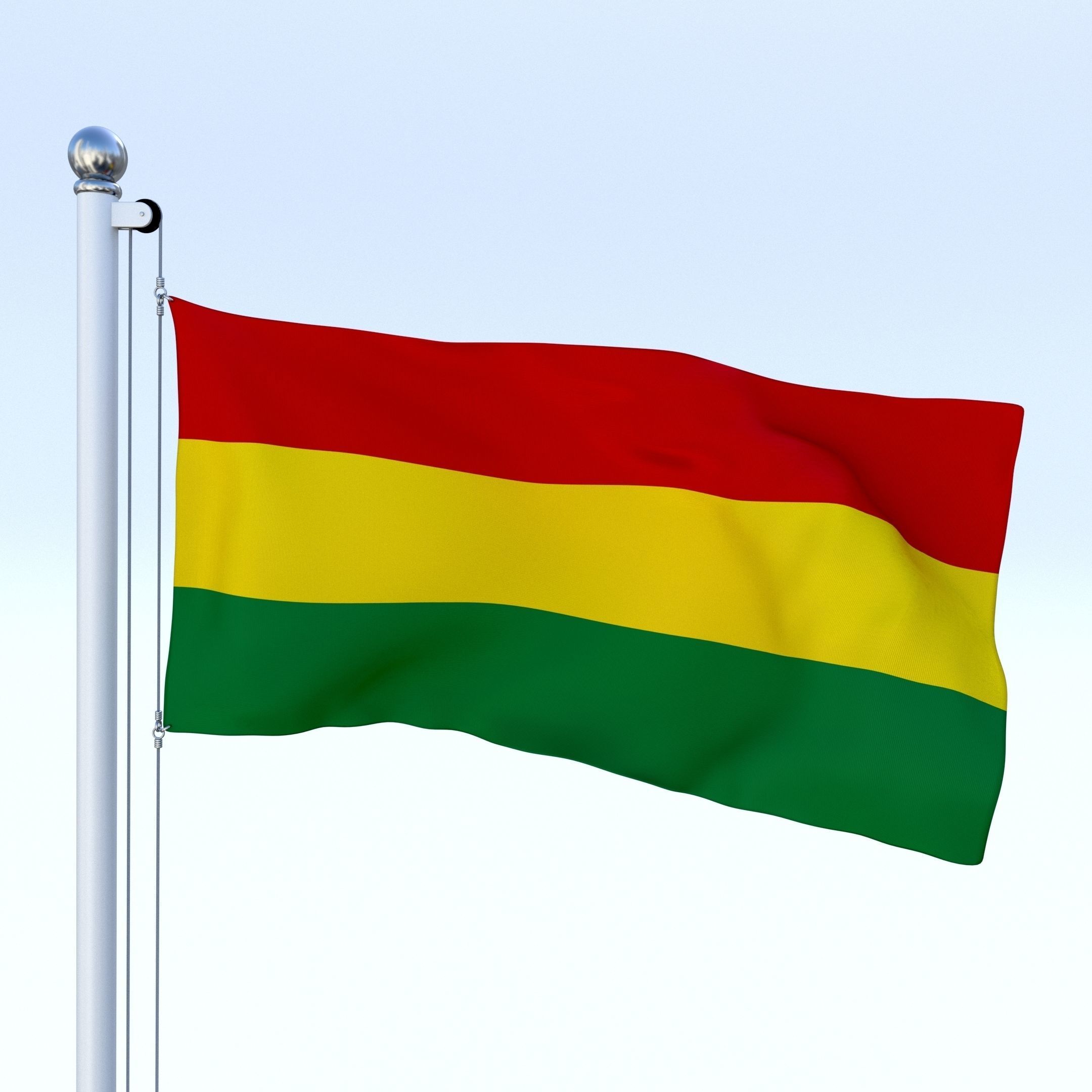 Animated Bolivia Flag Low-poly 3D model_18