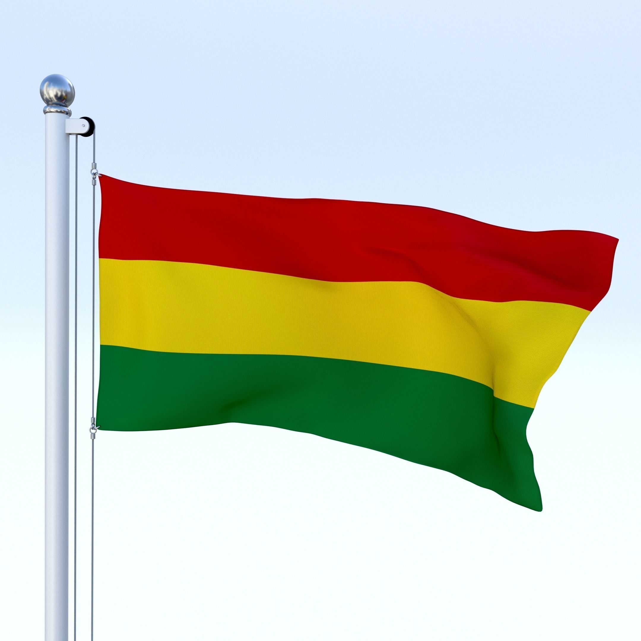 Animated Bolivia Flag Low-poly 3D model_1