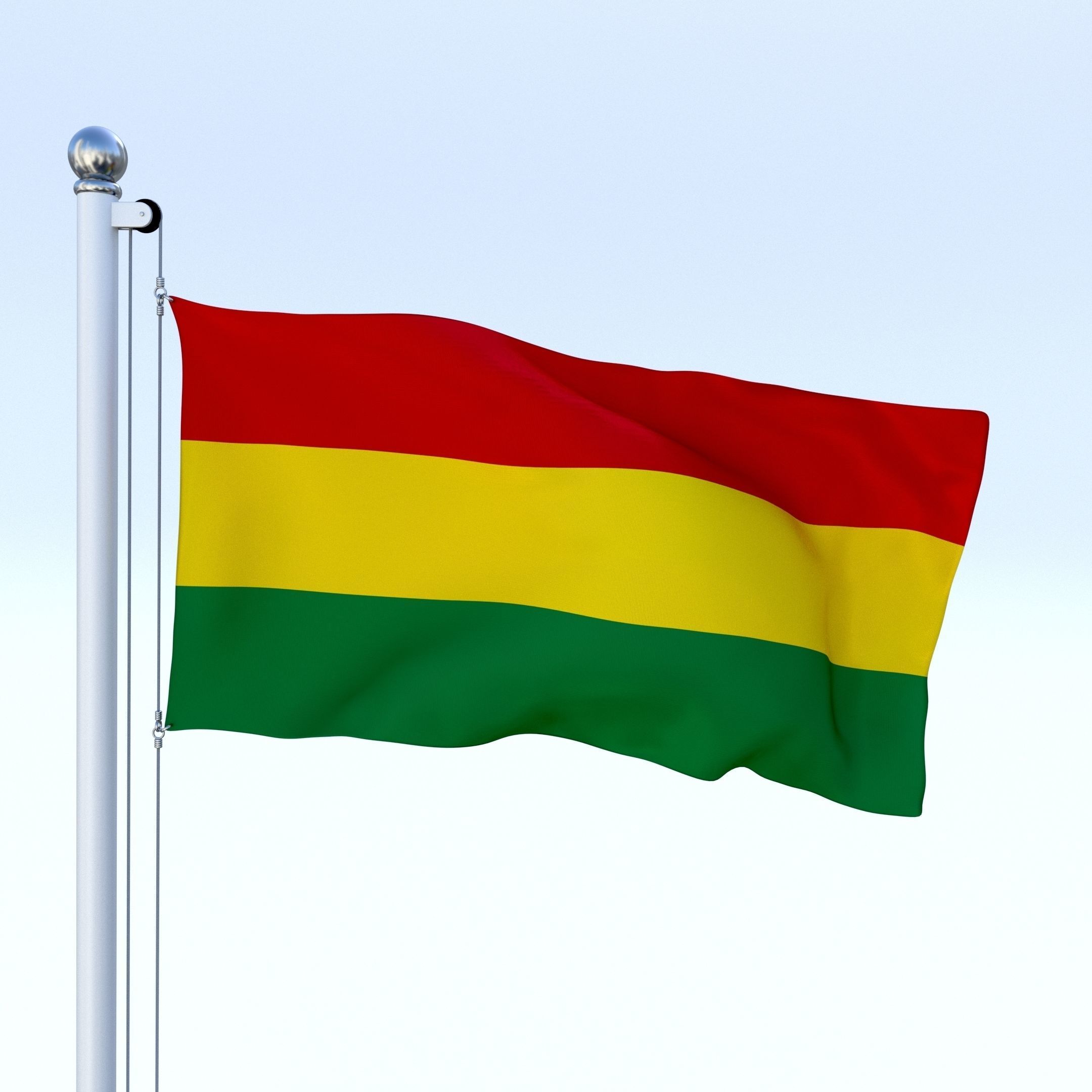 Animated Bolivia Flag Low-poly 3D model_17
