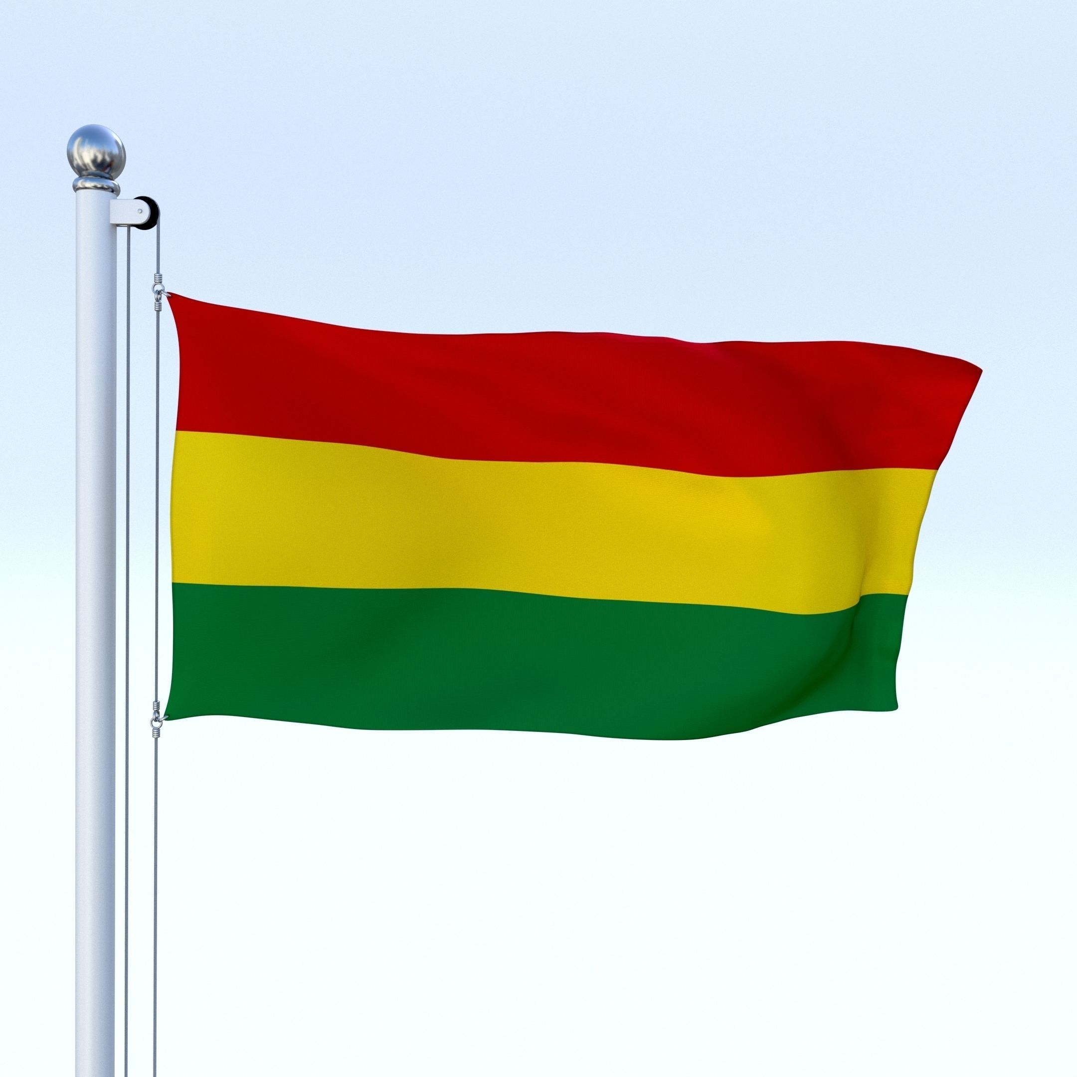 Animated Bolivia Flag Low-poly 3D model_12