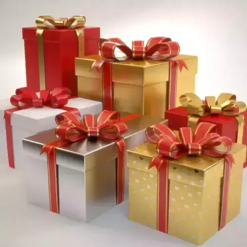 Gift Boxes Set Christmas Presents 3D model