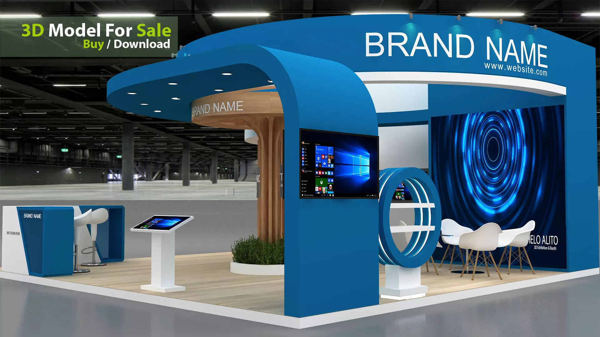 booth 3d model 3D model_2